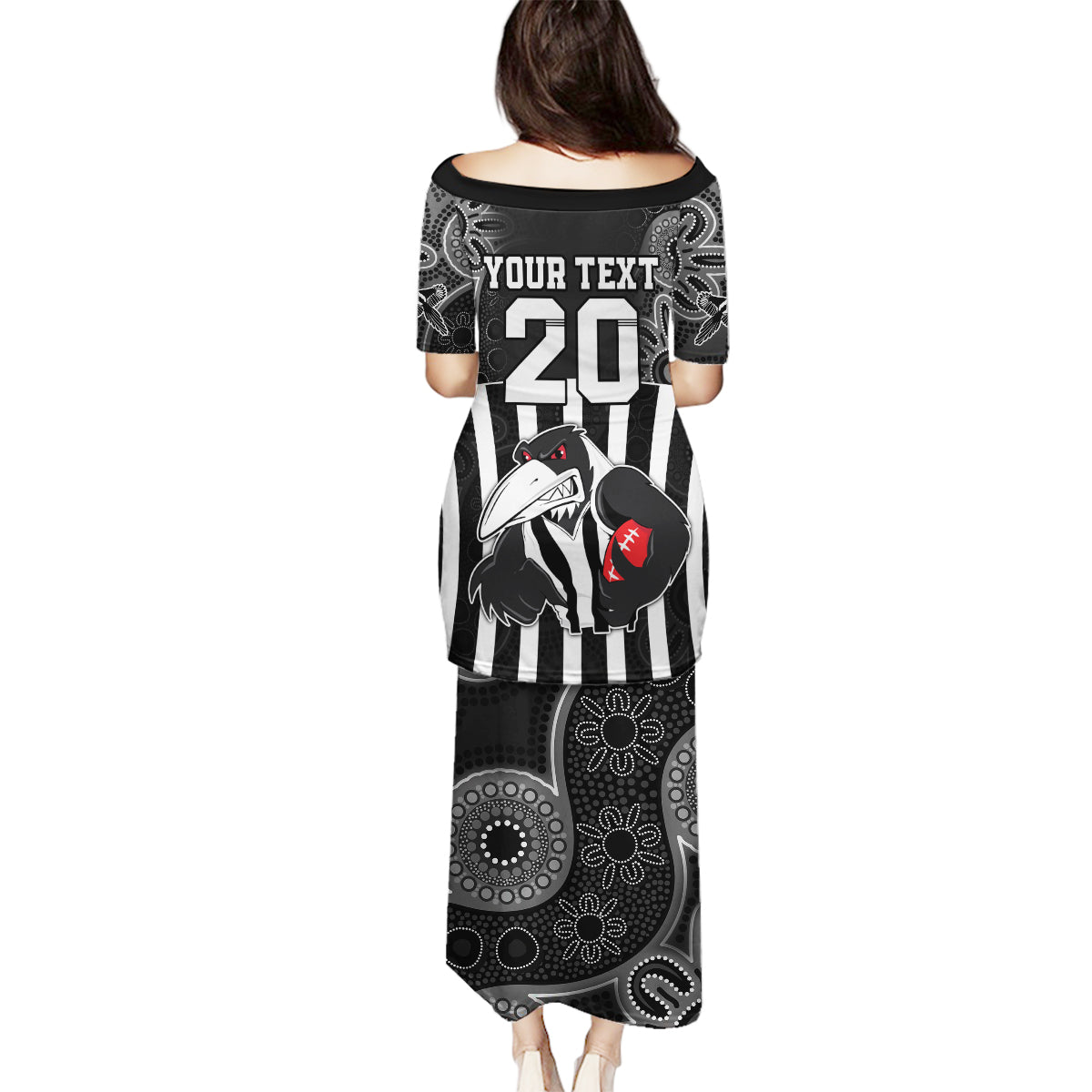 custom-afl-magpies-champions-2023-family-matching-puletasi-dress-and-hawaiian-shirt-proud-collingwood-aboriginal-vibe