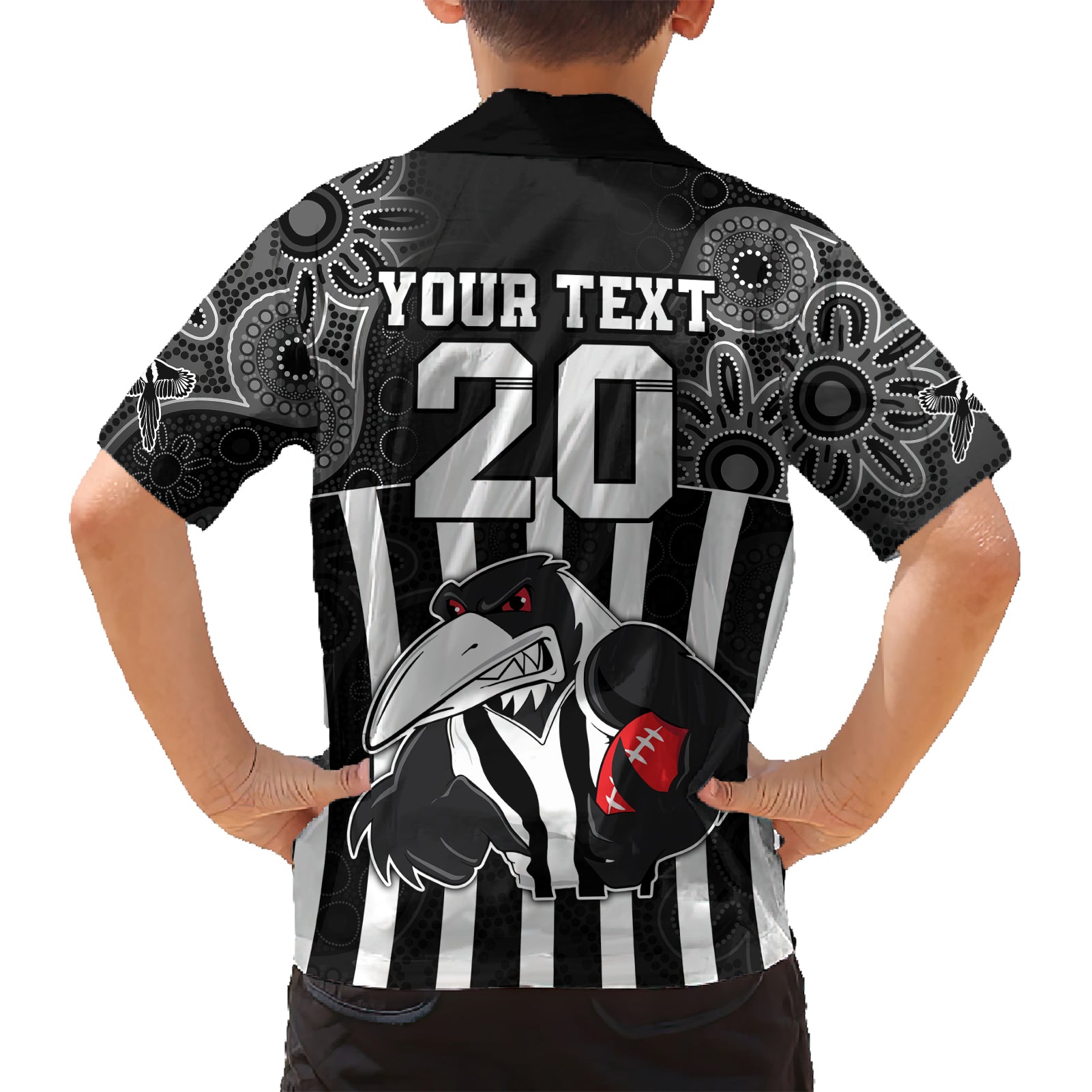 custom-afl-magpies-champions-2023-family-matching-short-sleeve-bodycon-dress-and-hawaiian-shirt-proud-collingwood-aboriginal-vibe