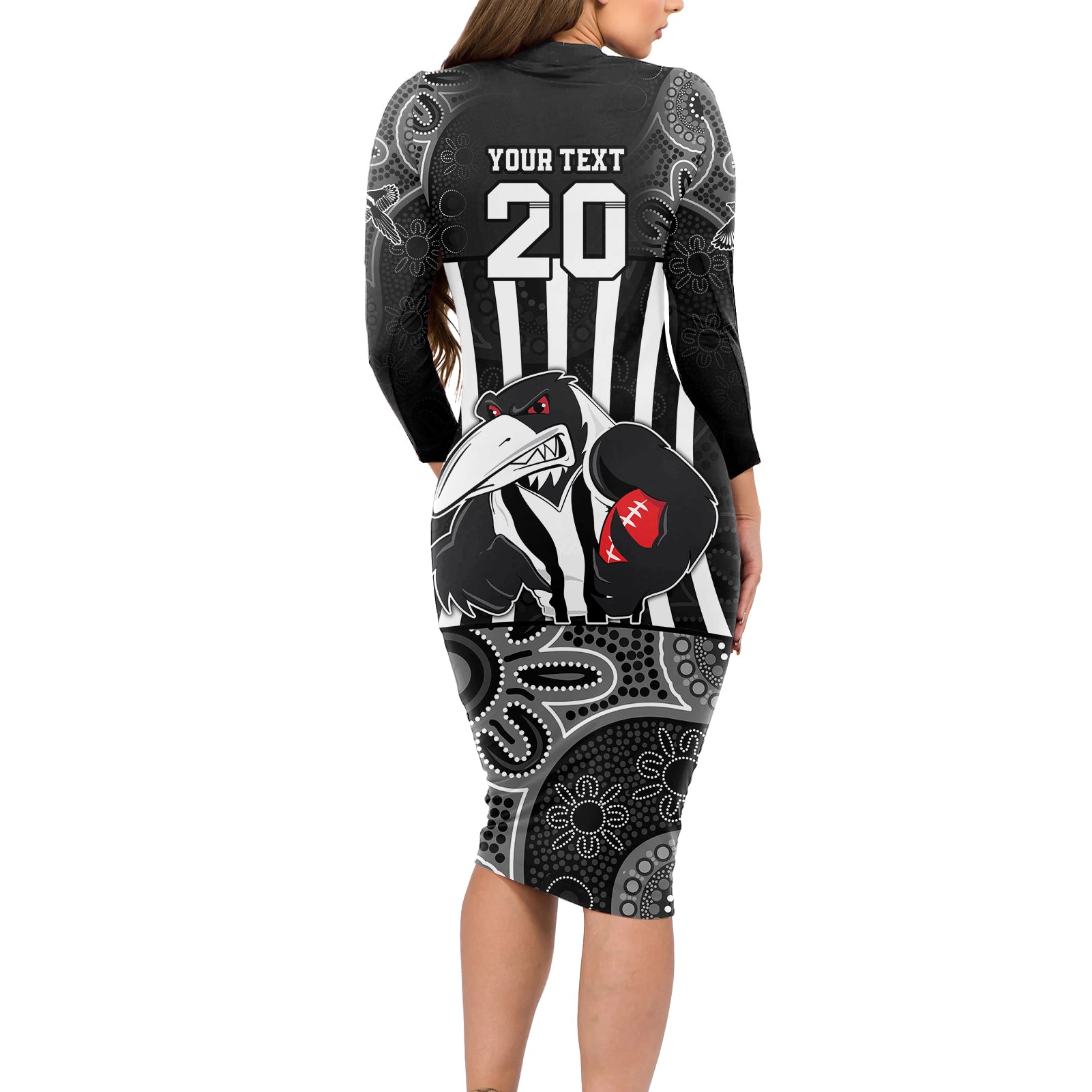 custom-afl-magpies-champions-2023-long-sleeve-bodycon-dress-proud-collingwood-aboriginal-vibe