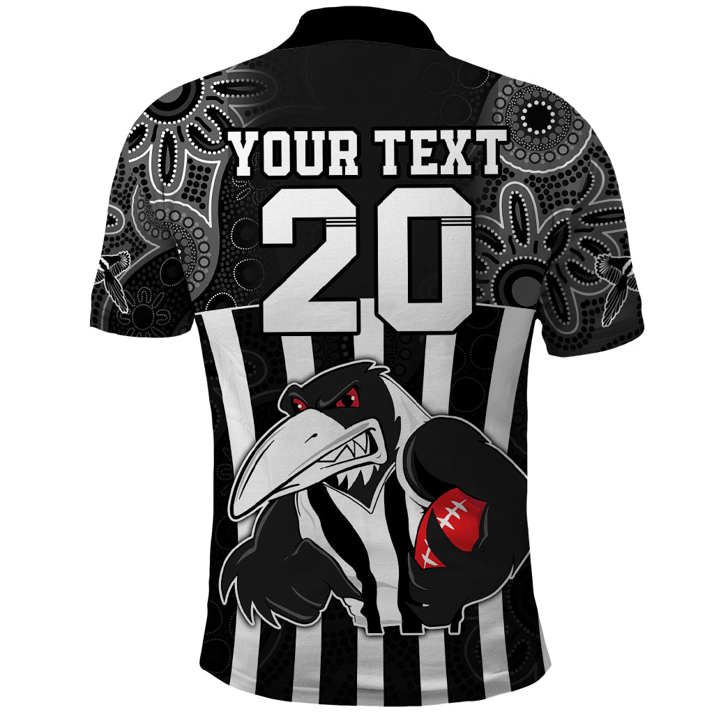 Custom AFL Magpies Champions 2023 Polo Shirt Proud Collingwood Aboriginal Vibe LT9 - Vibe Hoodie Shop