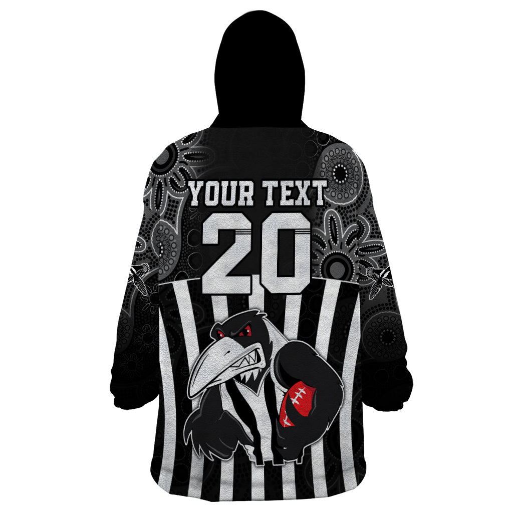 Custom AFL Magpies Champions 2023 Wearable Blanket Hoodie Proud Collingwood Aboriginal Vibe - Vibe Hoodie Shop