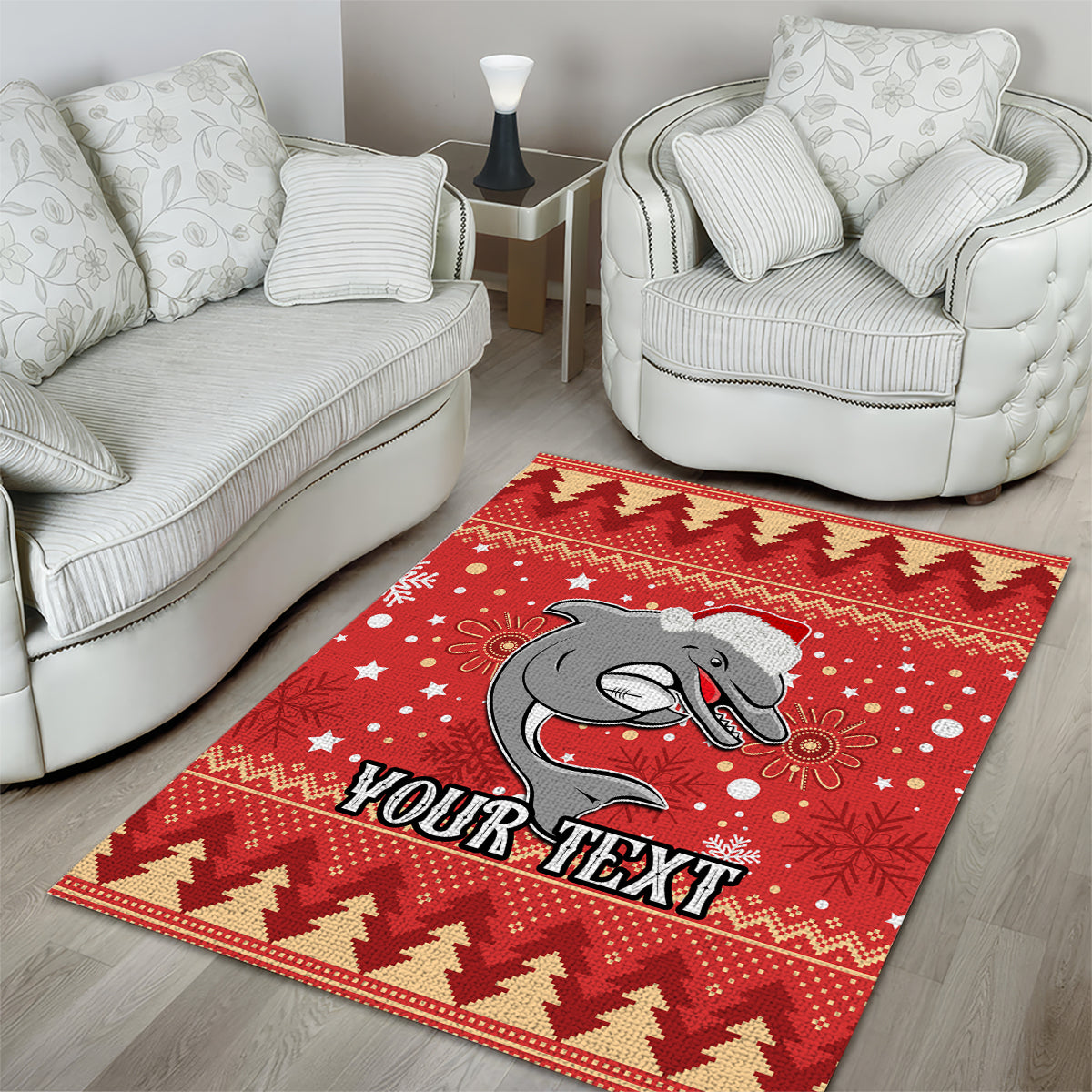 Custom Dolphins Rugby Area Rug Chirstmas Vibe 2023 - Vibe Hoodie Shop