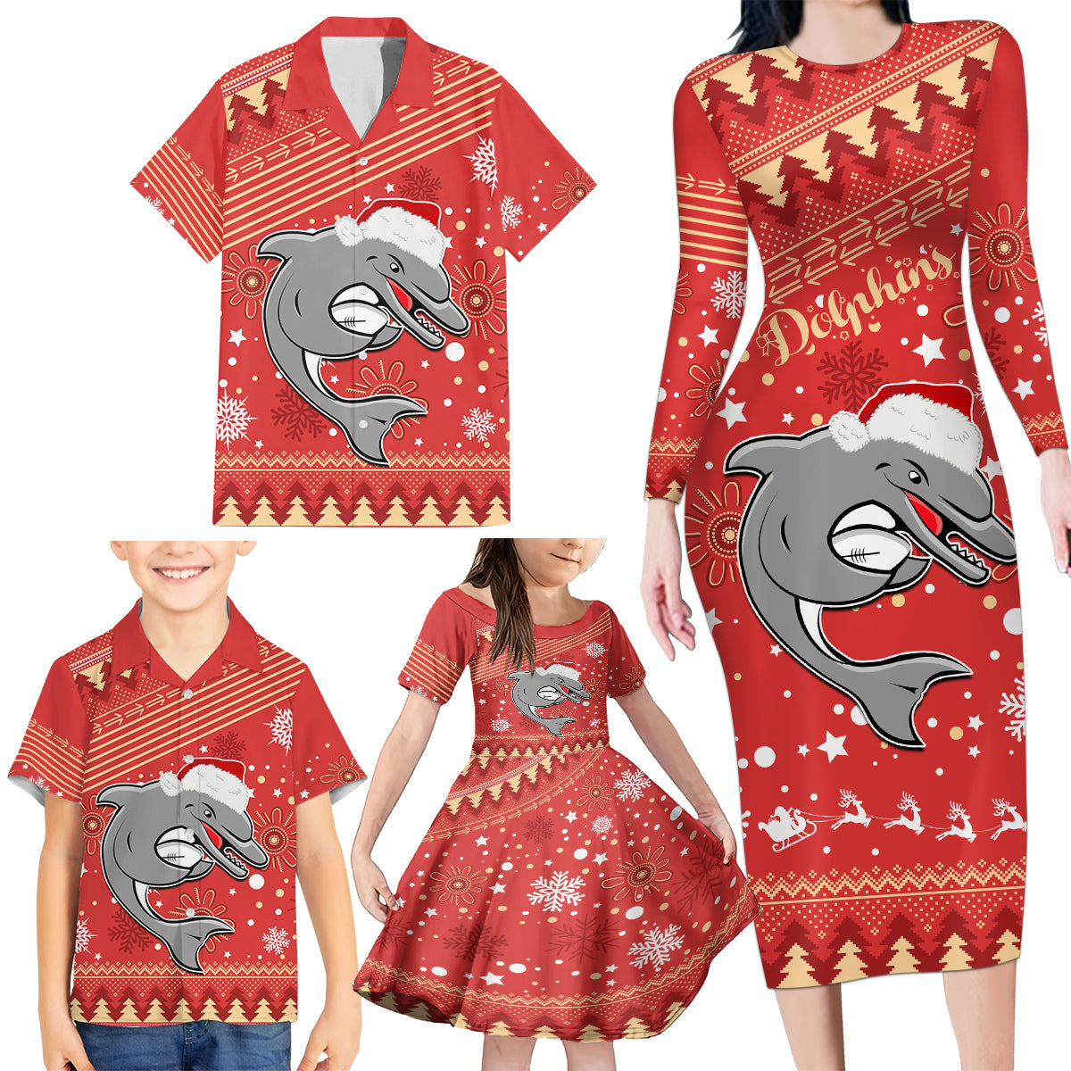 custom-dolphins-rugby-family-matching-long-sleeve-bodycon-dress-and-hawaiian-shirt-chirstmas-vibe-2023