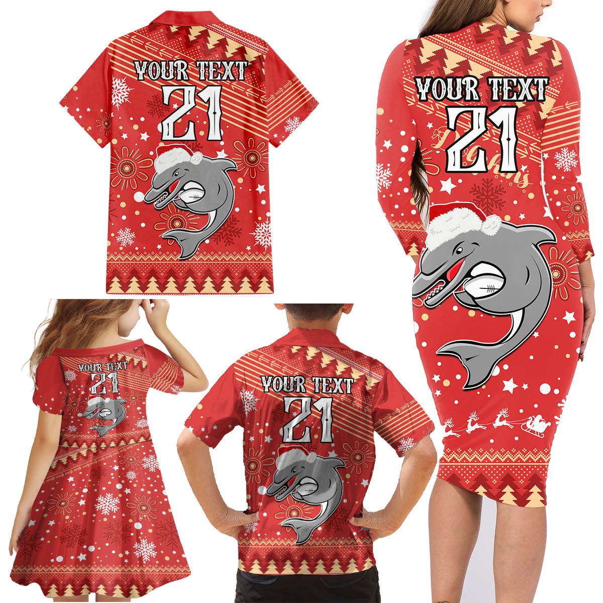 custom-dolphins-rugby-family-matching-long-sleeve-bodycon-dress-and-hawaiian-shirt-chirstmas-vibe-2023