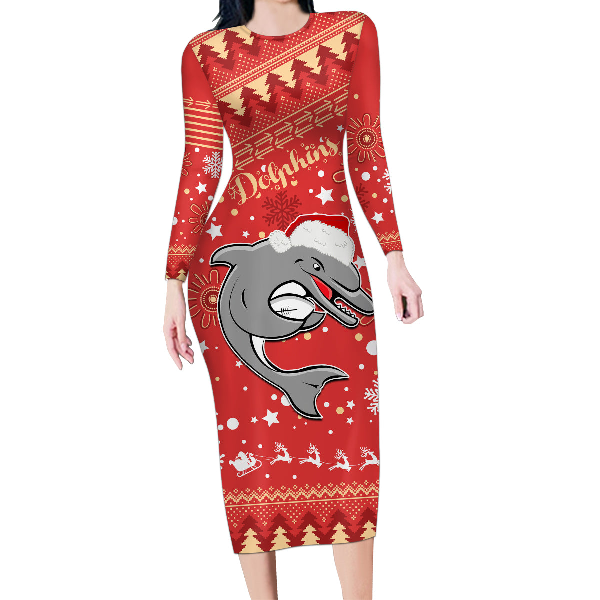 custom-dolphins-rugby-family-matching-long-sleeve-bodycon-dress-and-hawaiian-shirt-chirstmas-vibe-2023