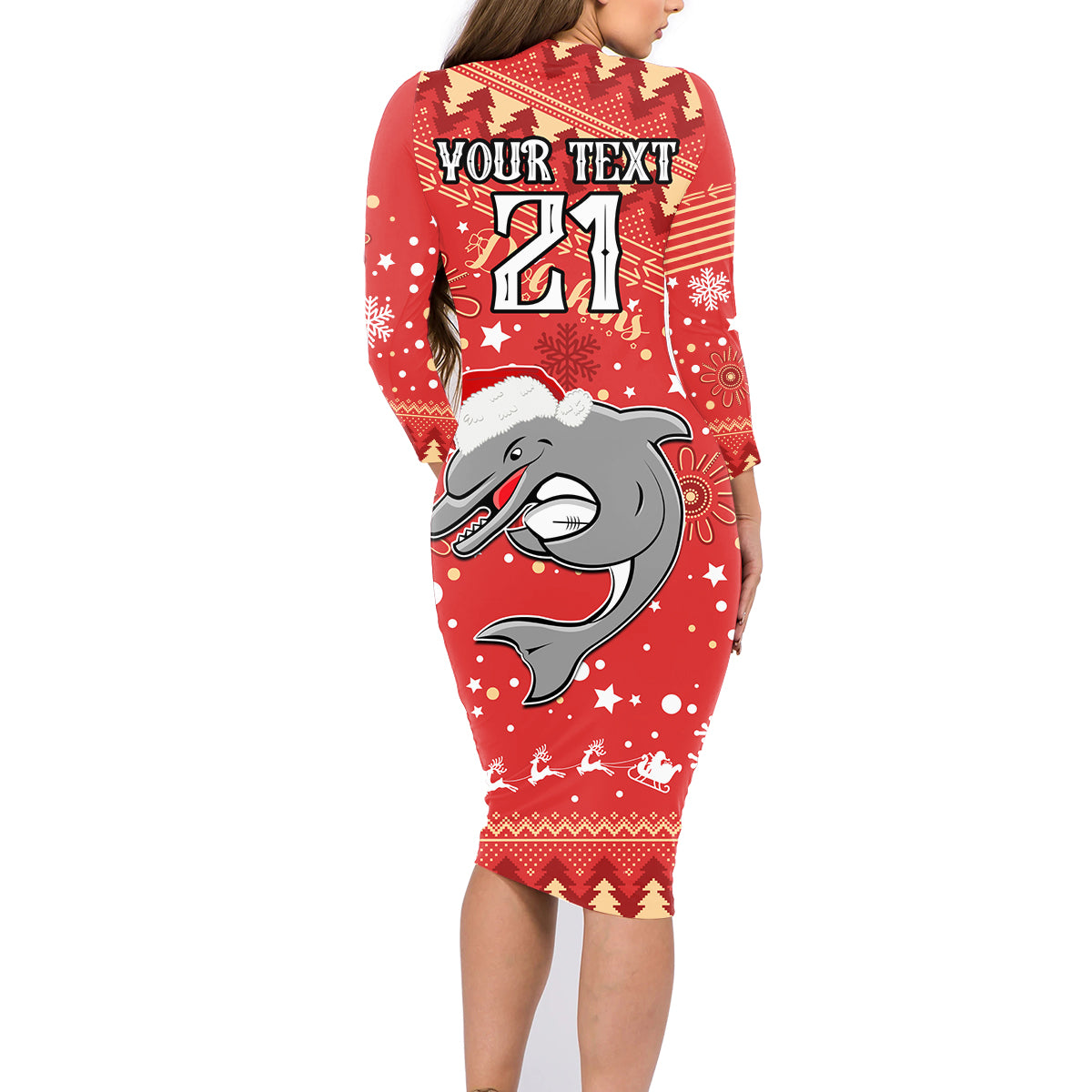 custom-dolphins-rugby-family-matching-long-sleeve-bodycon-dress-and-hawaiian-shirt-chirstmas-vibe-2023