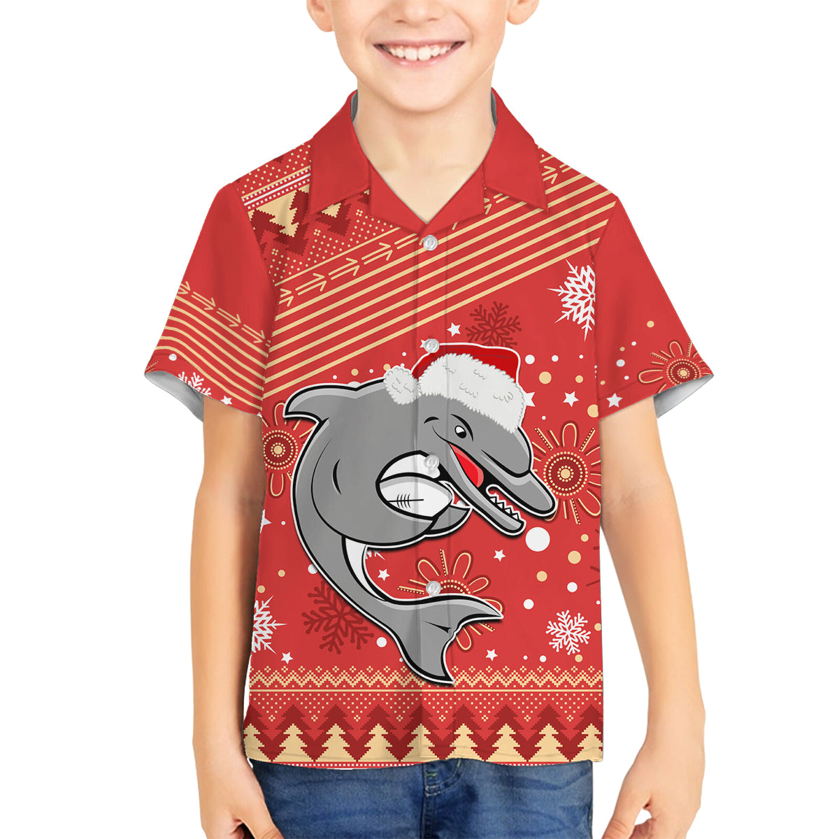 custom-dolphins-rugby-family-matching-off-shoulder-long-sleeve-dress-and-hawaiian-shirt-chirstmas-vibe-2023