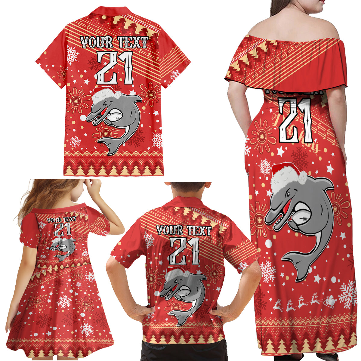 custom-dolphins-rugby-family-matching-off-shoulder-maxi-dress-and-hawaiian-shirt-chirstmas-vibe-2023