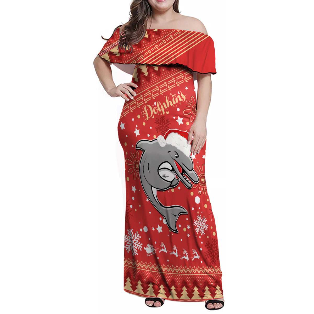 custom-dolphins-rugby-family-matching-off-shoulder-maxi-dress-and-hawaiian-shirt-chirstmas-vibe-2023