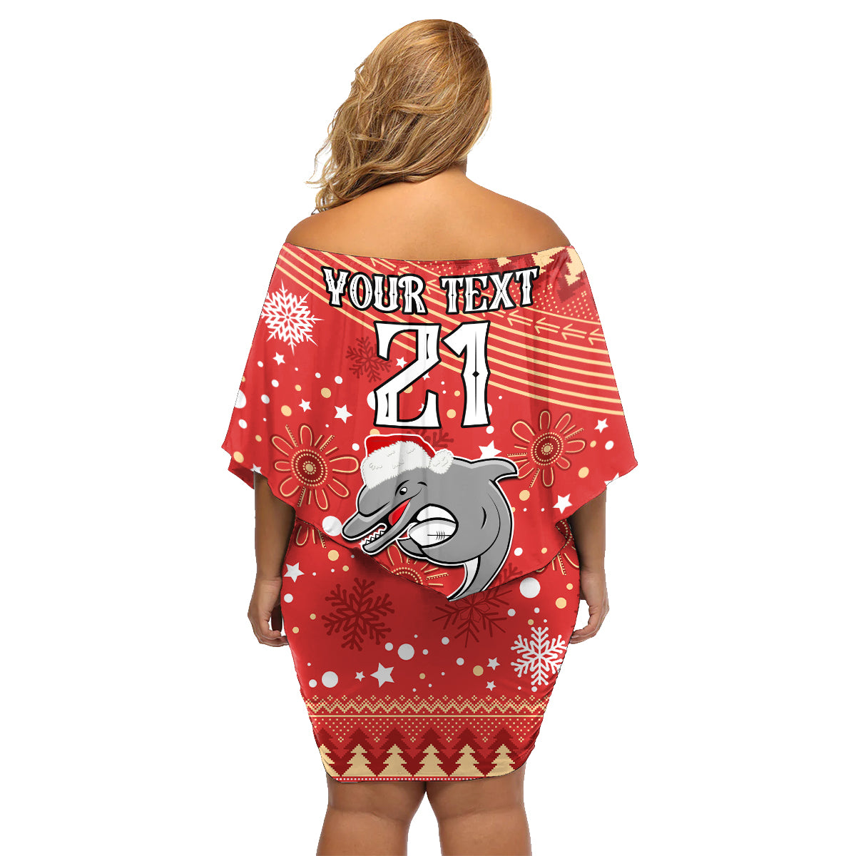 custom-dolphins-rugby-family-matching-off-shoulder-short-dress-and-hawaiian-shirt-chirstmas-vibe-2023