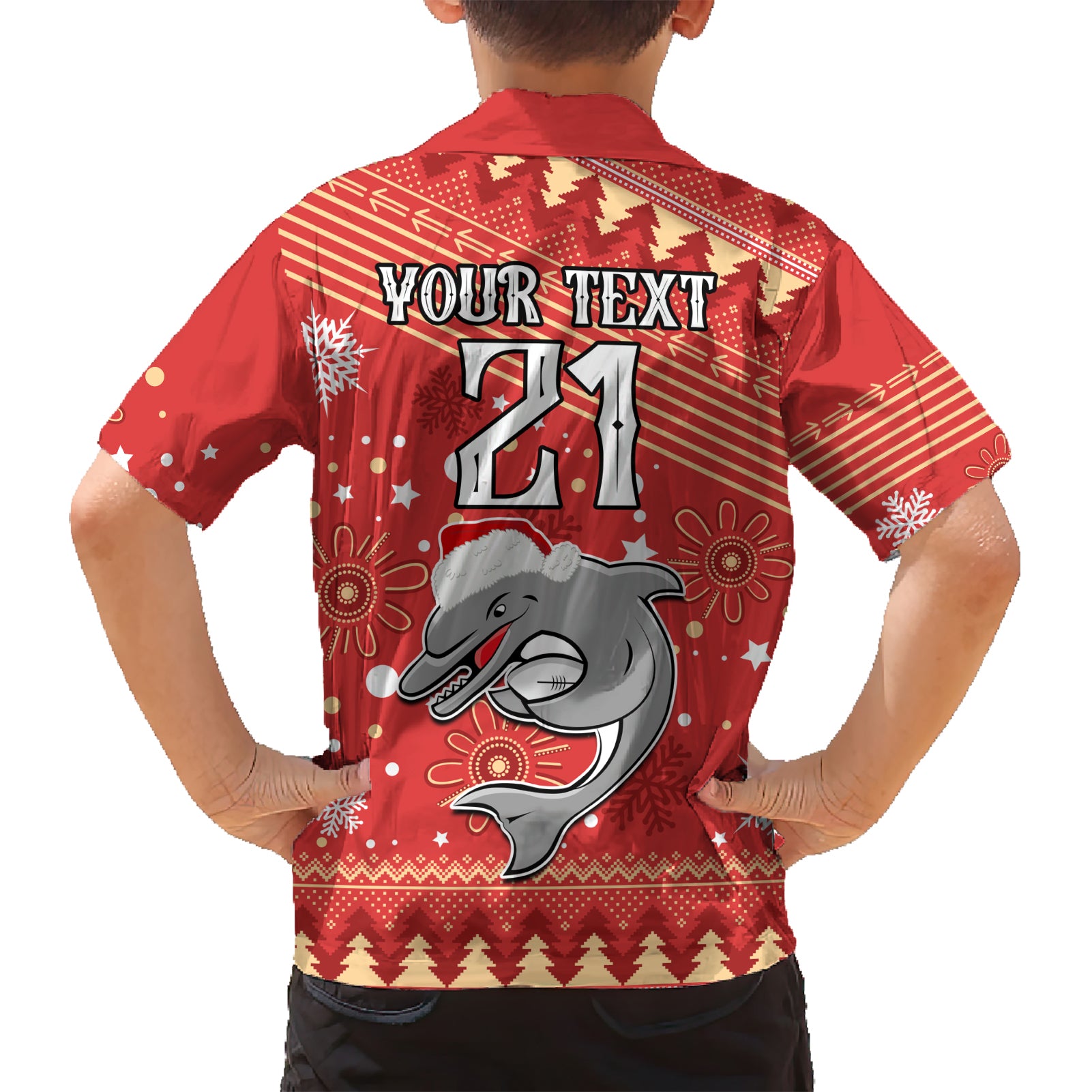 custom-dolphins-rugby-family-matching-short-sleeve-bodycon-dress-and-hawaiian-shirt-chirstmas-vibe-2023