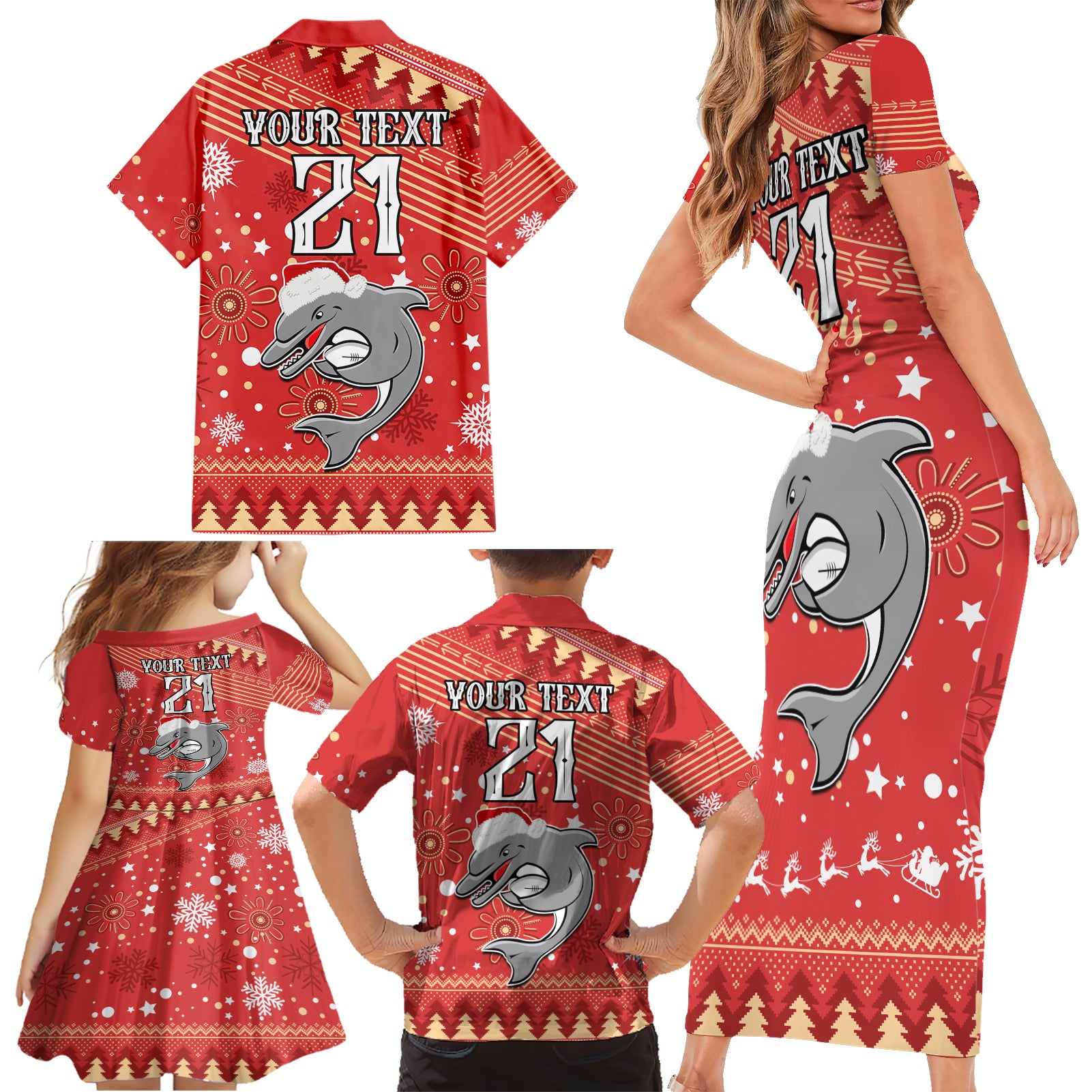 custom-dolphins-rugby-family-matching-short-sleeve-bodycon-dress-and-hawaiian-shirt-chirstmas-vibe-2023