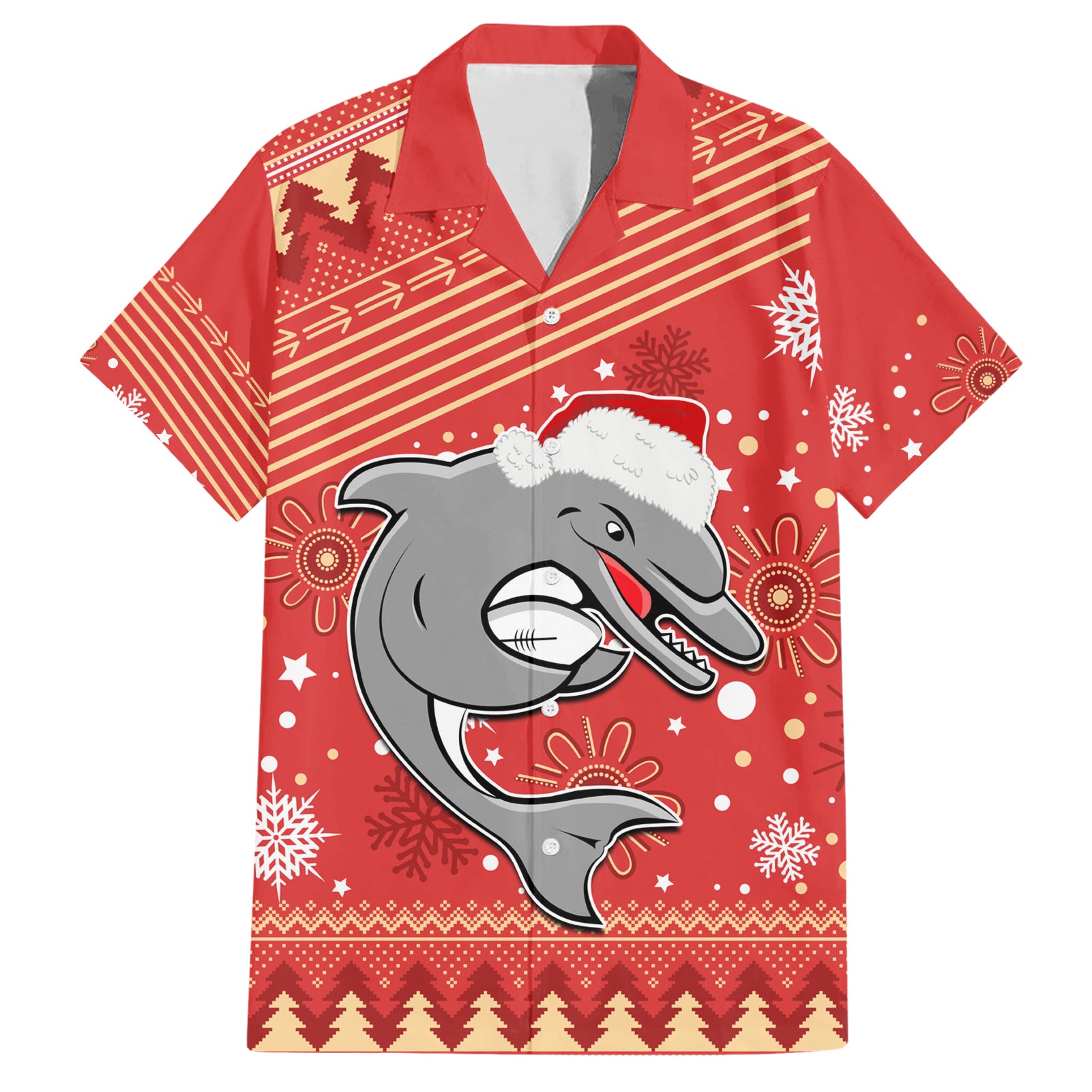 custom-dolphins-rugby-family-matching-short-sleeve-bodycon-dress-and-hawaiian-shirt-chirstmas-vibe-2023