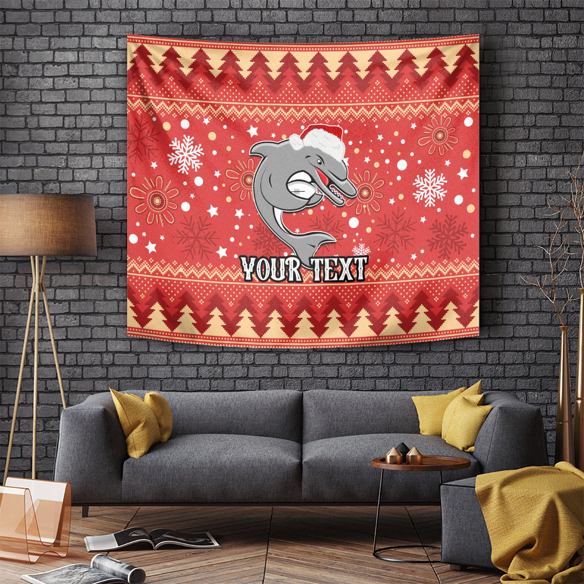 Custom Dolphins Rugby Tapestry Chirstmas Vibe 2023 - Vibe Hoodie Shop