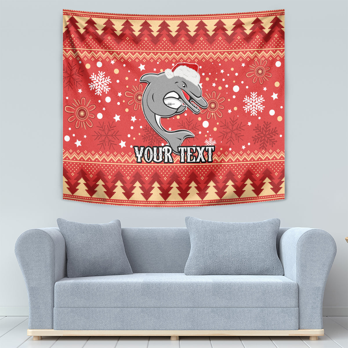 Custom Dolphins Rugby Tapestry Chirstmas Vibe 2023 - Vibe Hoodie Shop