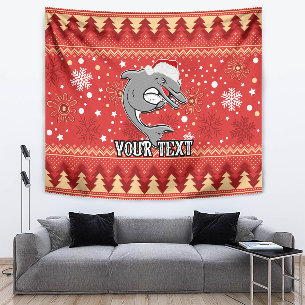 Custom Dolphins Rugby Tapestry Chirstmas Vibe 2023 - Vibe Hoodie Shop