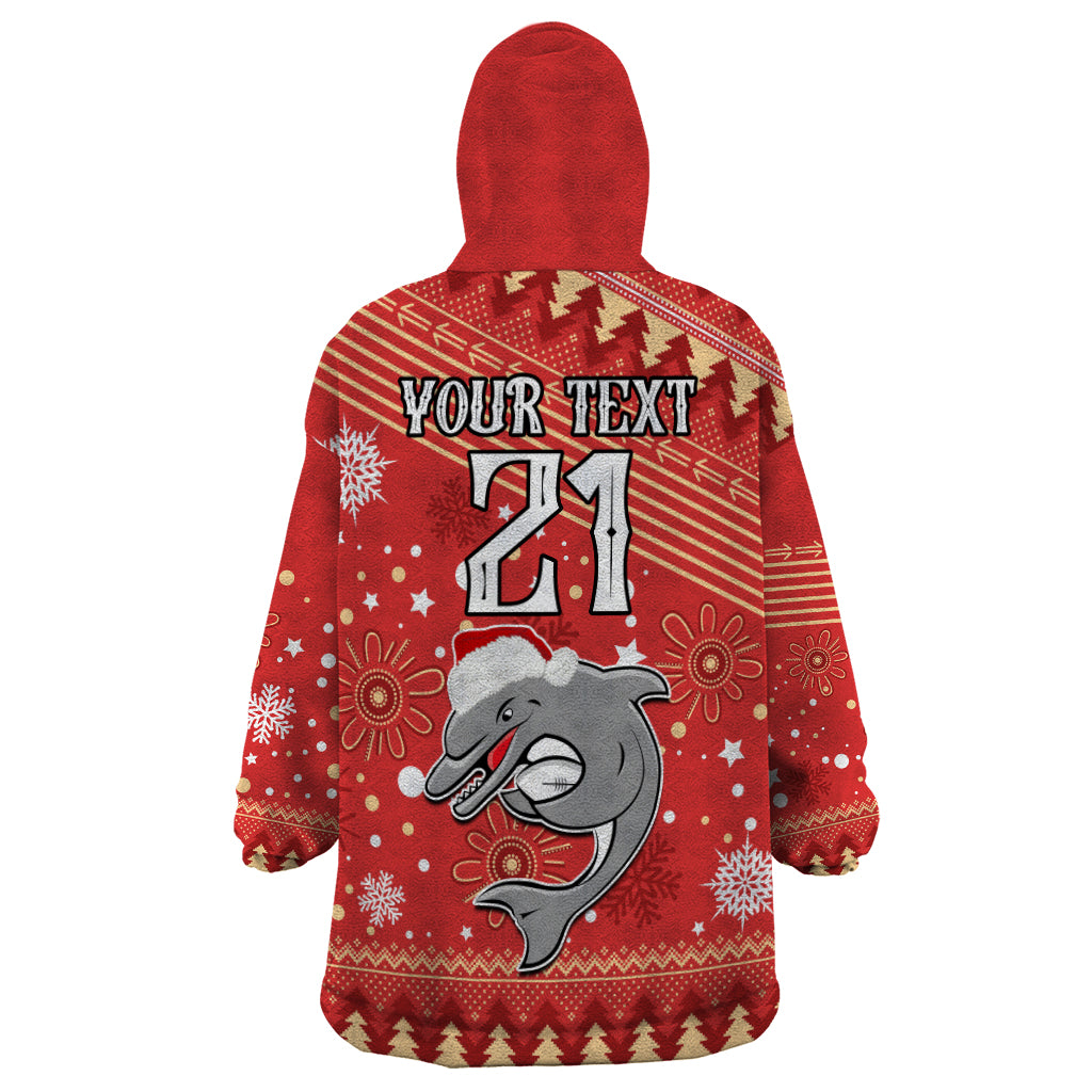 Custom Dolphins Rugby Wearable Blanket Hoodie Chirstmas Vibe 2023 - Vibe Hoodie Shop