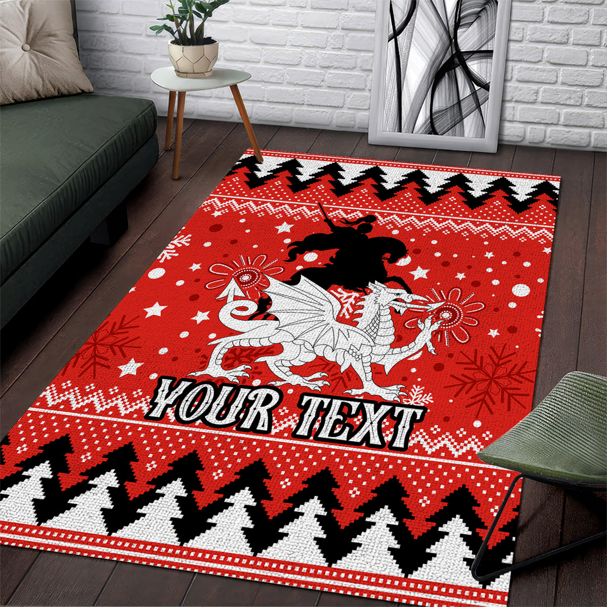 Custom Dragons Rugby Area Rug Chirstmas Vibe 2023 - Vibe Hoodie Shop