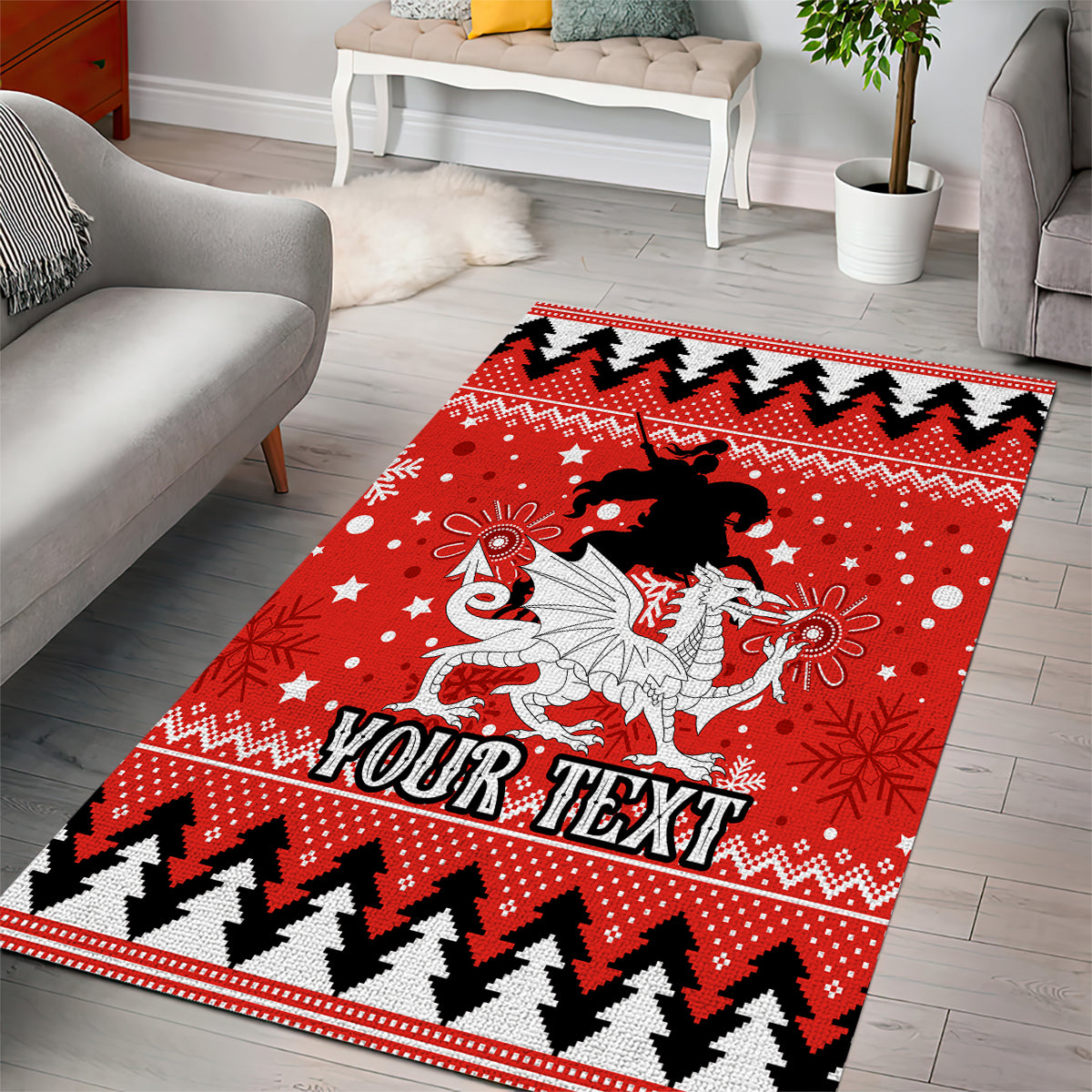 Custom Dragons Rugby Area Rug Chirstmas Vibe 2023 - Vibe Hoodie Shop