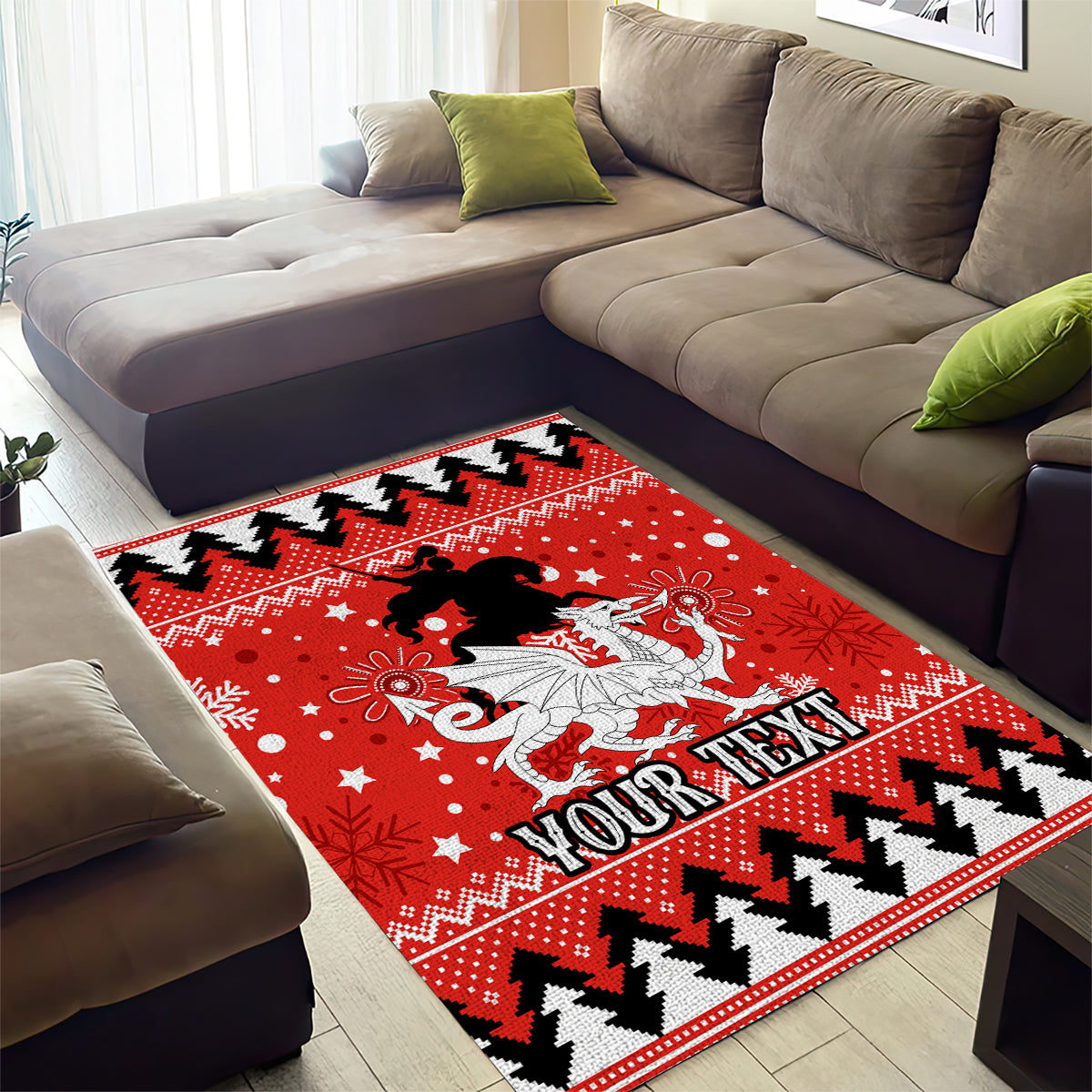 Custom Dragons Rugby Area Rug Chirstmas Vibe 2023 - Vibe Hoodie Shop