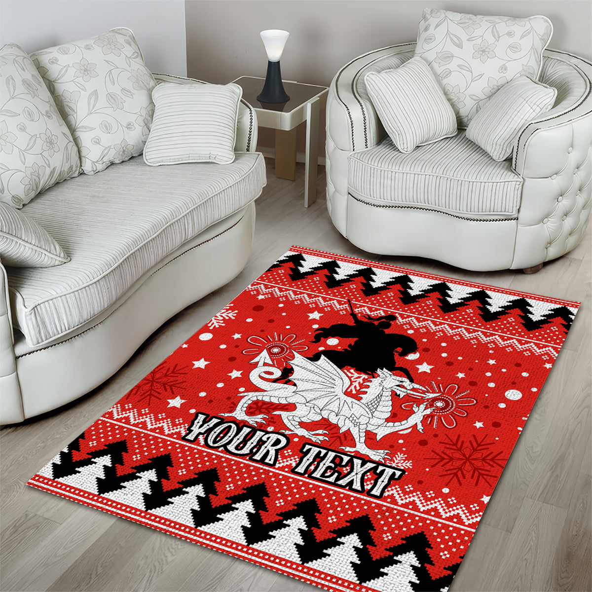 Custom Dragons Rugby Area Rug Chirstmas Vibe 2023 - Vibe Hoodie Shop