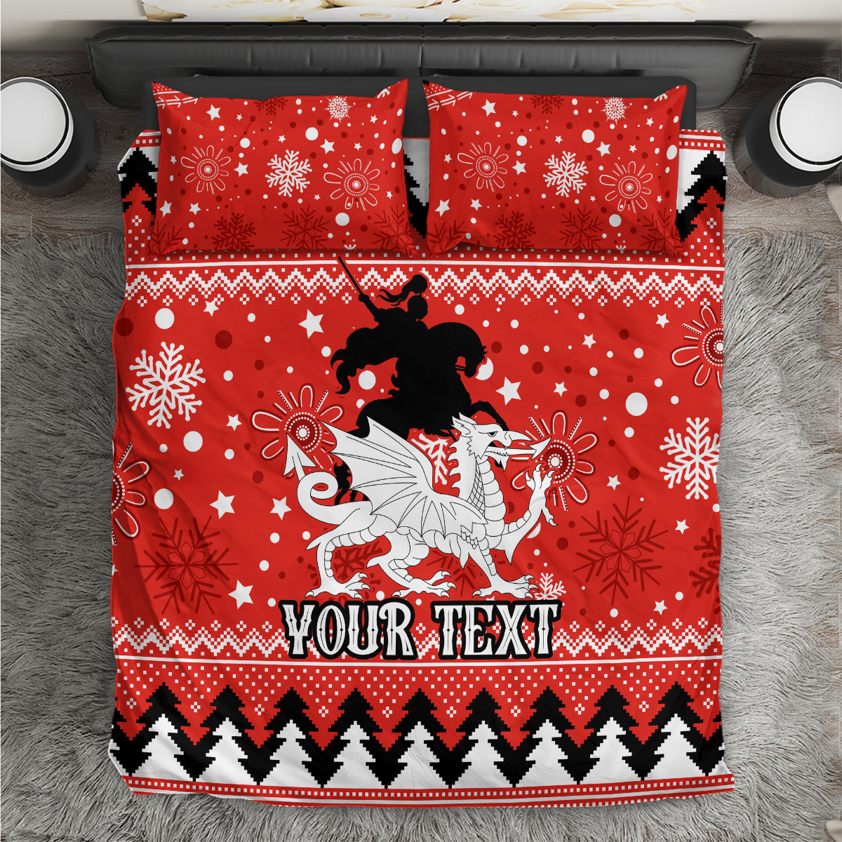 Custom Dragons Rugby Bedding Set Chirstmas Vibe 2023 - Vibe Hoodie Shop