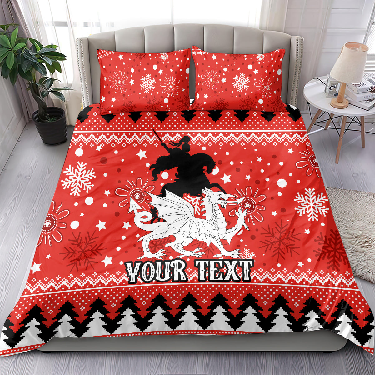Custom Dragons Rugby Bedding Set Chirstmas Vibe 2023 - Vibe Hoodie Shop
