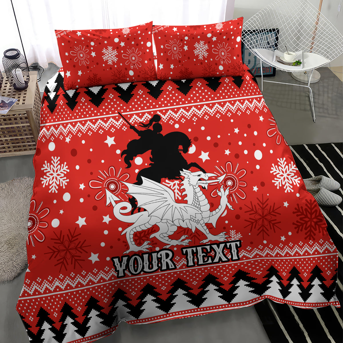 Custom Dragons Rugby Bedding Set Chirstmas Vibe 2023 - Vibe Hoodie Shop