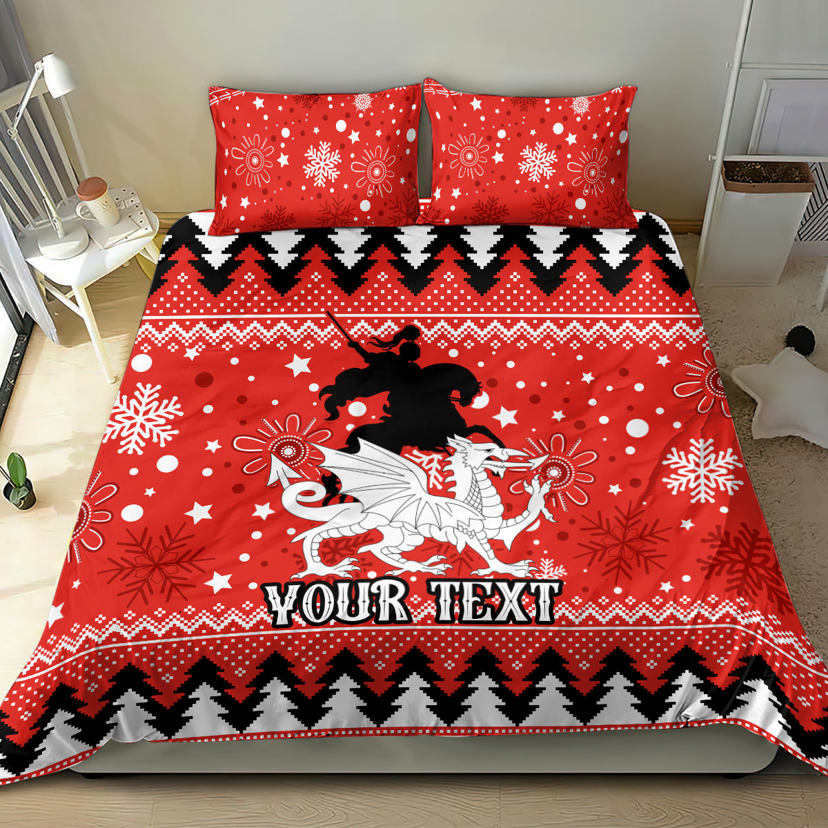 Custom Dragons Rugby Bedding Set Chirstmas Vibe 2023 - Vibe Hoodie Shop