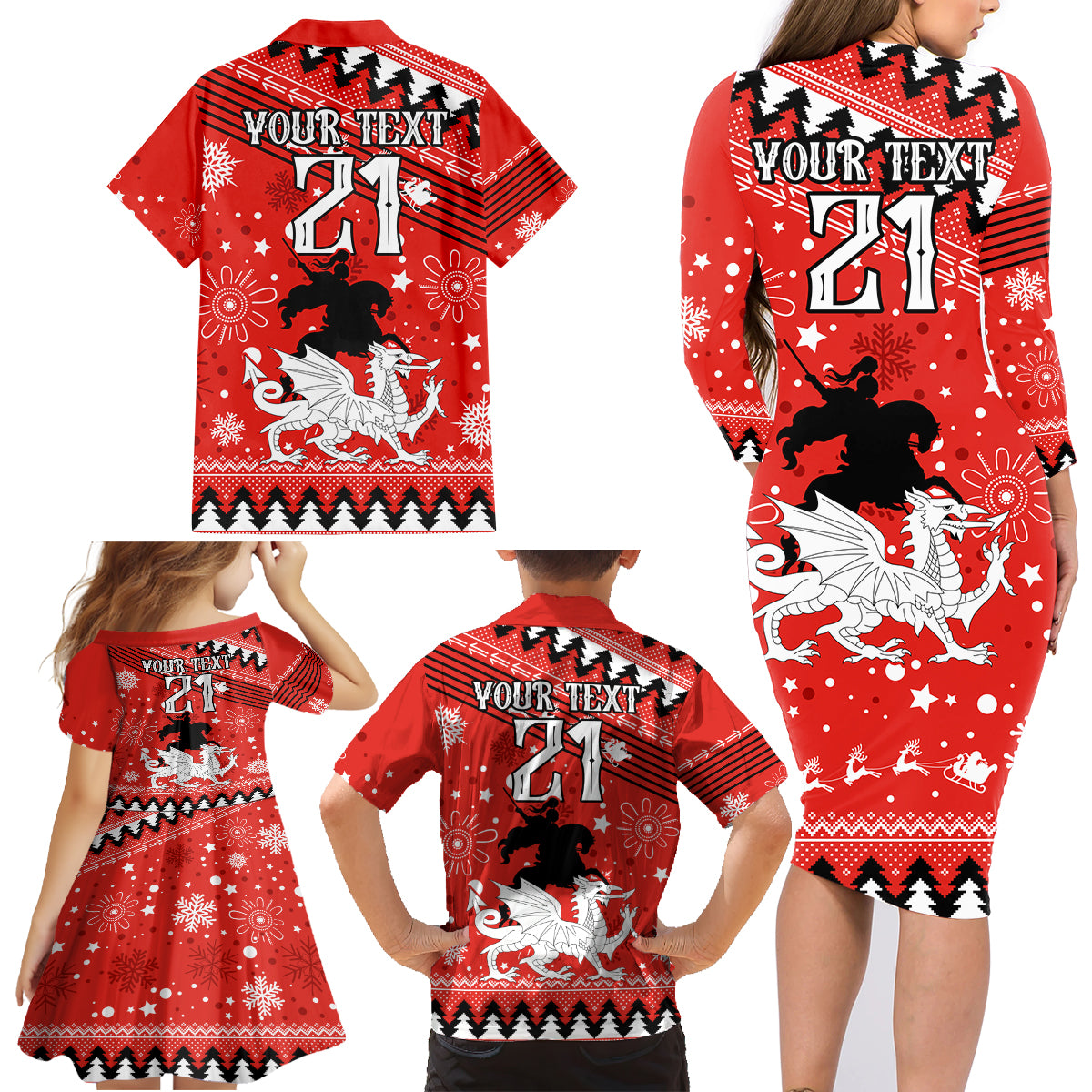 custom-dragons-rugby-family-matching-long-sleeve-bodycon-dress-and-hawaiian-shirt-chirstmas-vibe-2023