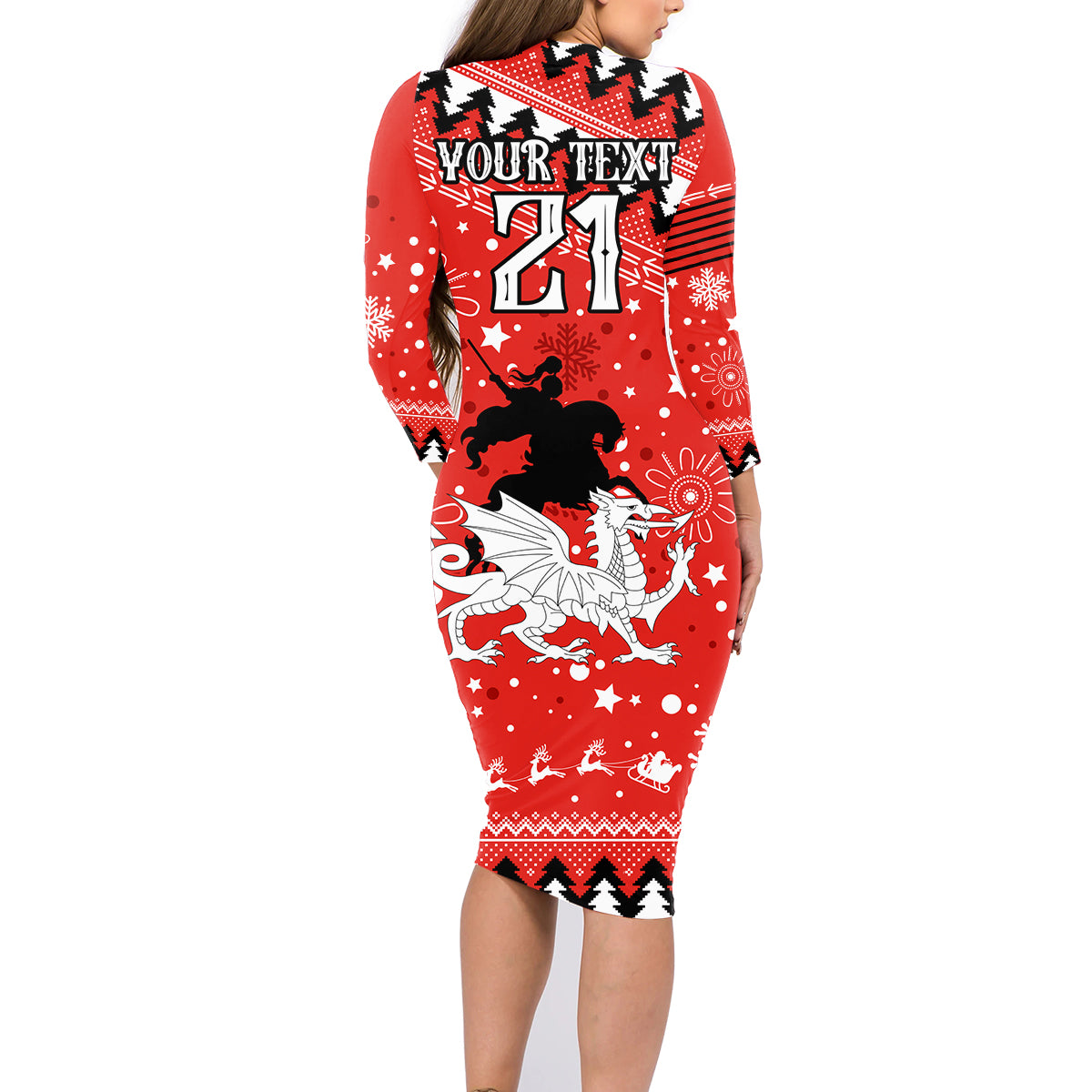 custom-dragons-rugby-family-matching-long-sleeve-bodycon-dress-and-hawaiian-shirt-chirstmas-vibe-2023