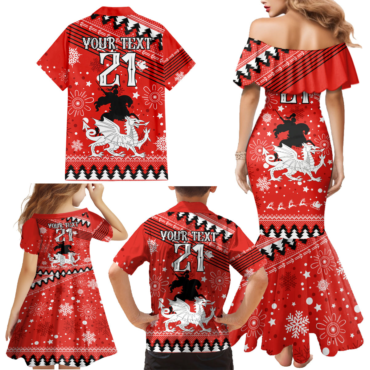 custom-dragons-rugby-family-matching-mermaid-dress-and-hawaiian-shirt-chirstmas-vibe-2023