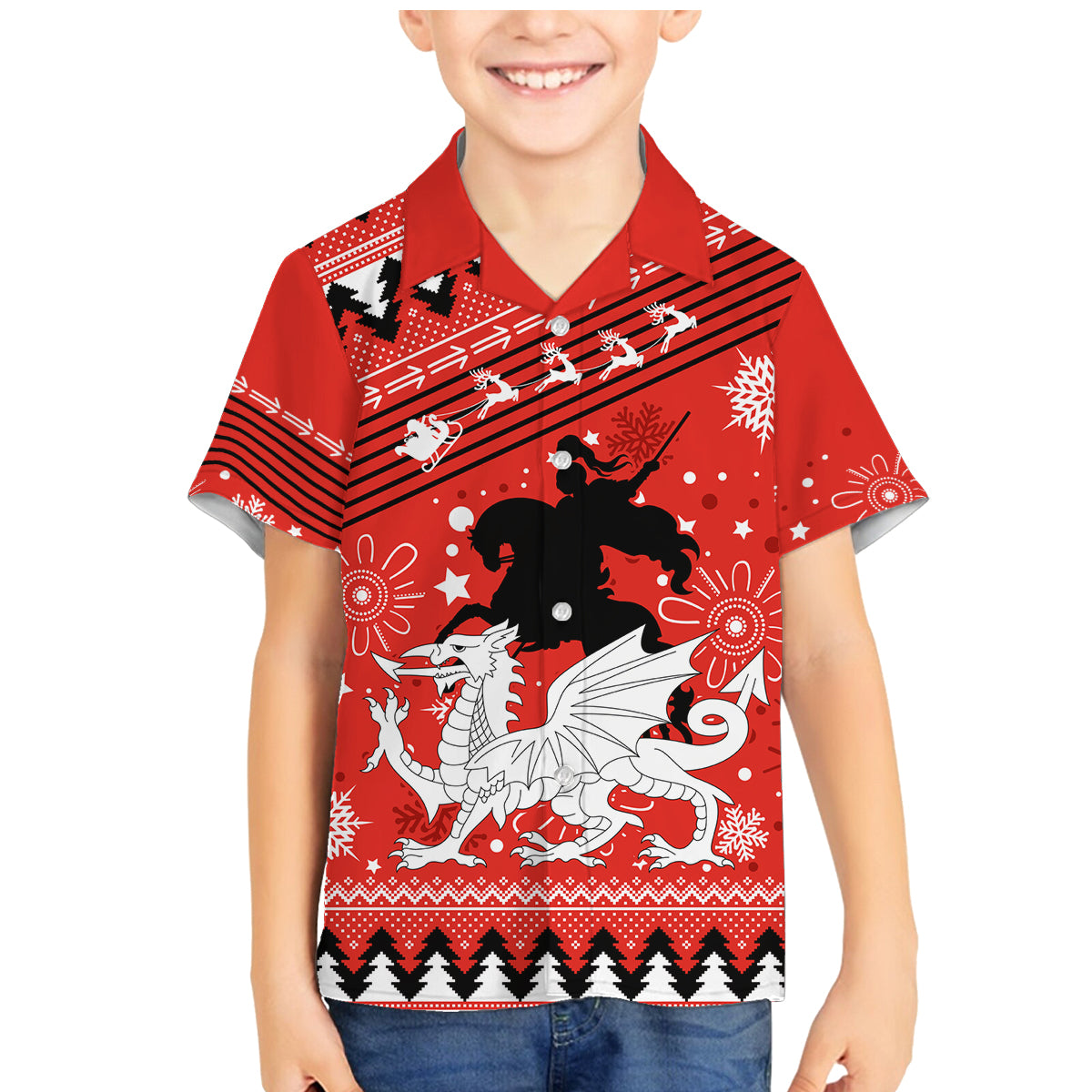 custom-dragons-rugby-family-matching-mermaid-dress-and-hawaiian-shirt-chirstmas-vibe-2023