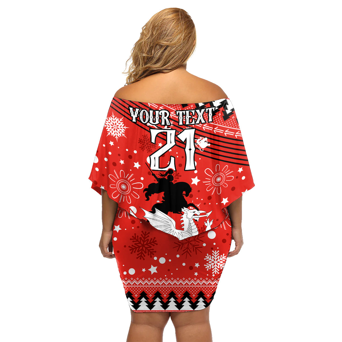 custom-dragons-rugby-family-matching-off-shoulder-short-dress-and-hawaiian-shirt-chirstmas-vibe-2023