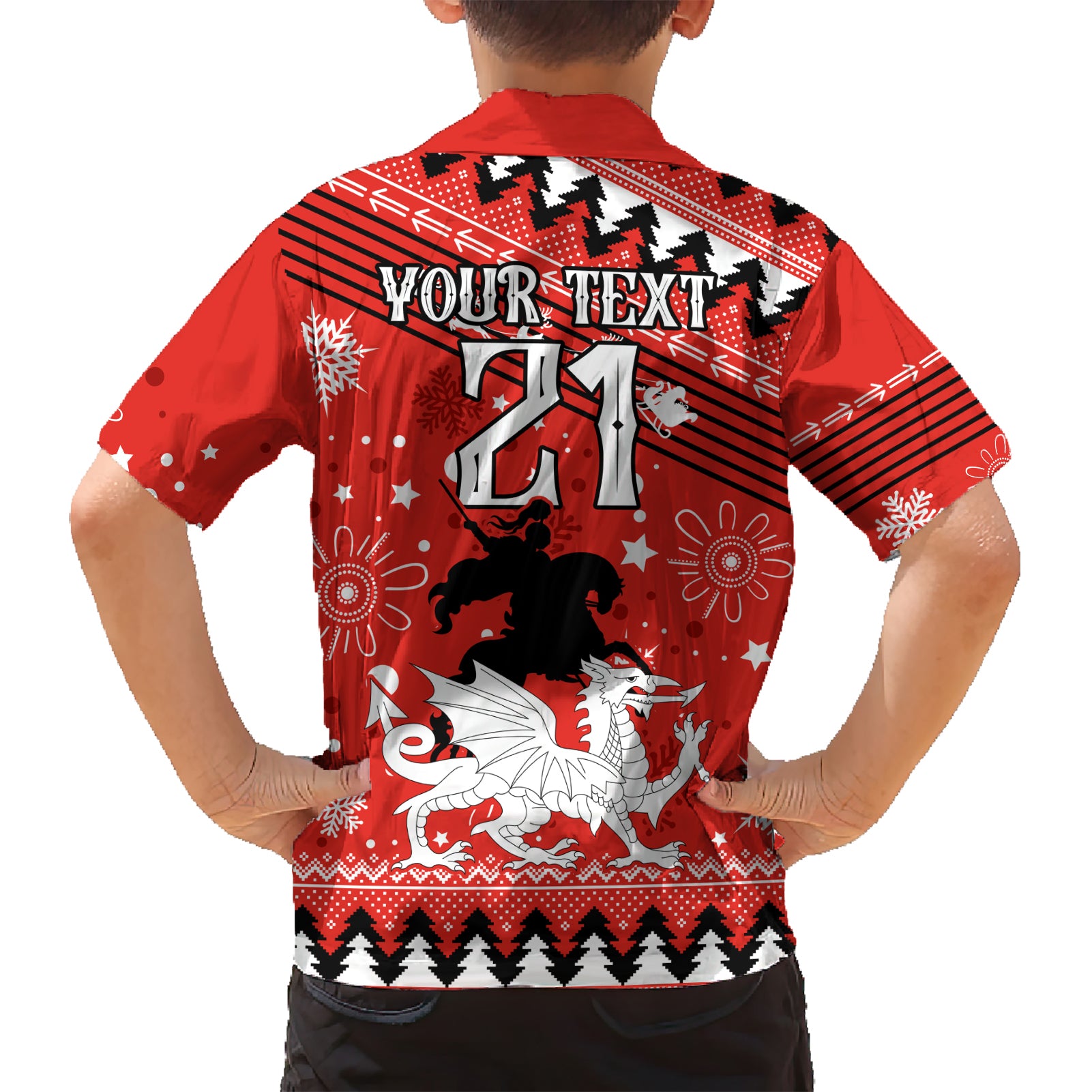 custom-dragons-rugby-family-matching-short-sleeve-bodycon-dress-and-hawaiian-shirt-chirstmas-vibe-2023