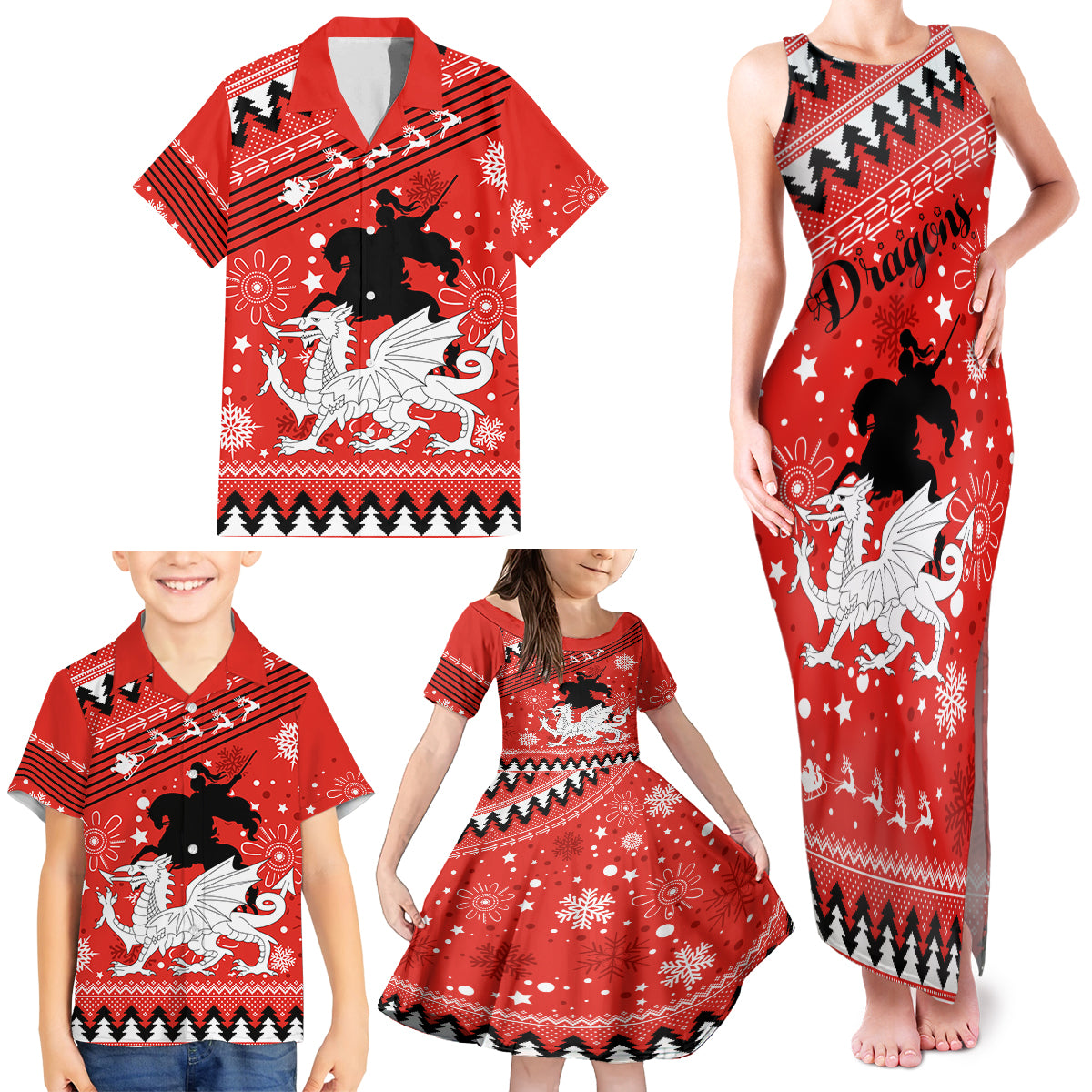 custom-dragons-rugby-family-matching-tank-maxi-dress-and-hawaiian-shirt-chirstmas-vibe-2023