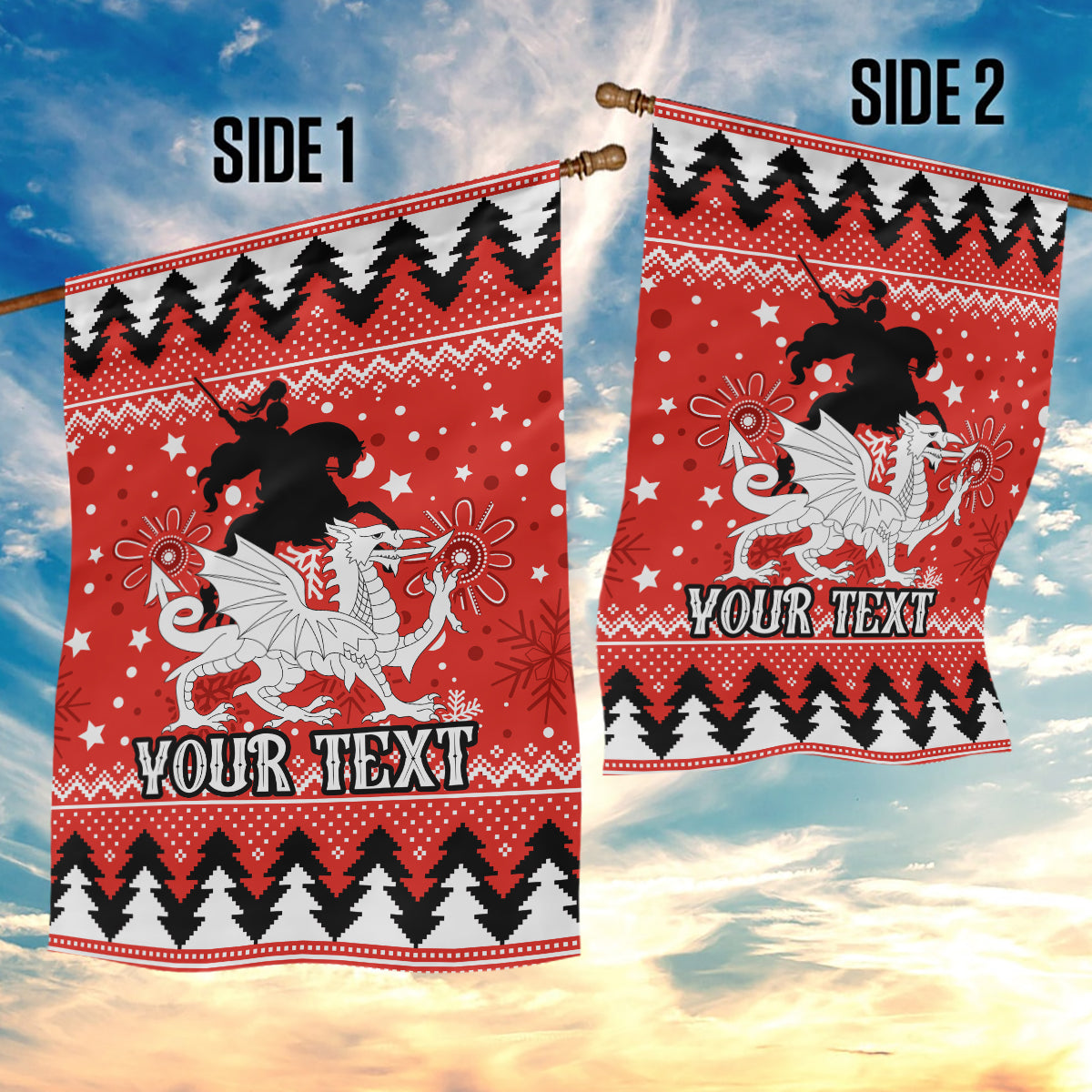 Custom Dragons Rugby Garden Flag Chirstmas Vibe 2023 - Vibe Hoodie Shop