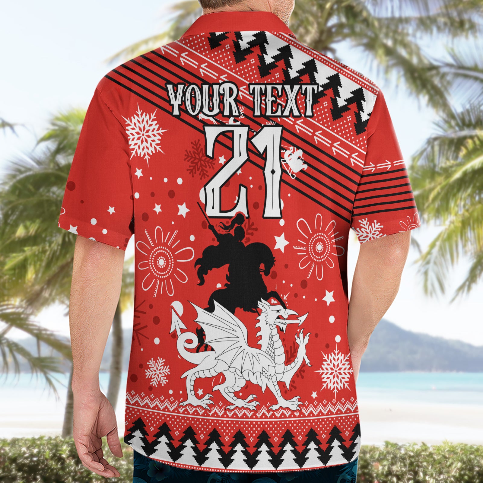 Custom Dragons Rugby Hawaiian Shirt Chirstmas Vibe 2023 - Vibe Hoodie Shop