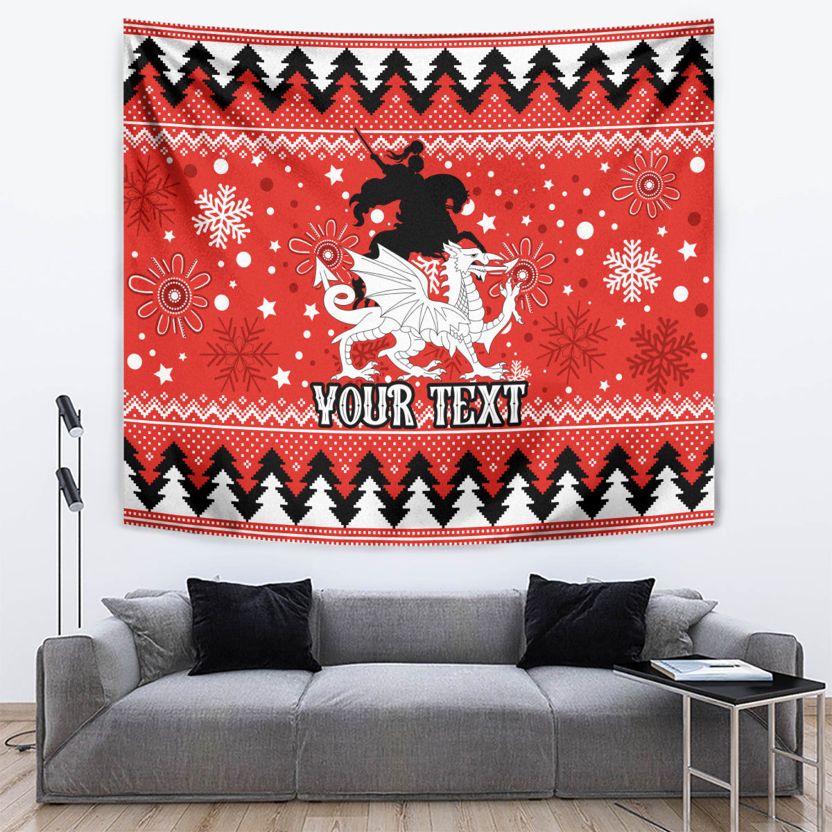 Custom Dragons Rugby Tapestry Chirstmas Vibe 2023 - Vibe Hoodie Shop