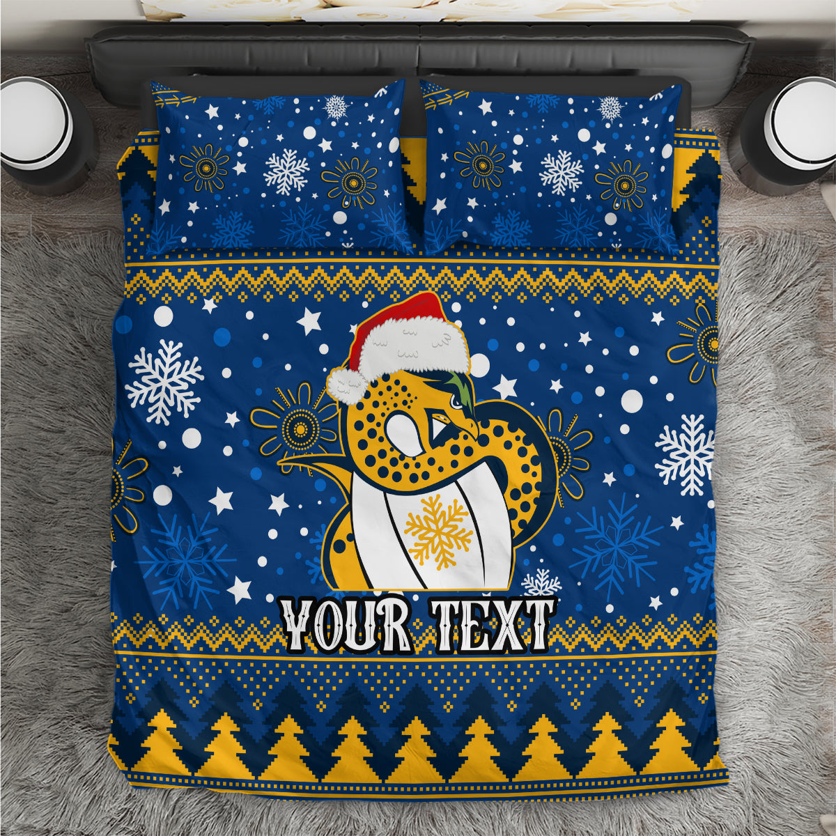 Custom Eels Rugby Bedding Set Chirstmas Vibe 2023 - Vibe Hoodie Shop