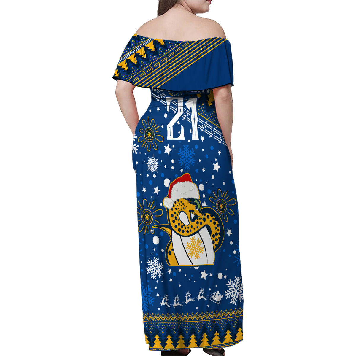 custom-eels-rugby-family-matching-off-shoulder-maxi-dress-and-hawaiian-shirt-chirstmas-vibe-2023