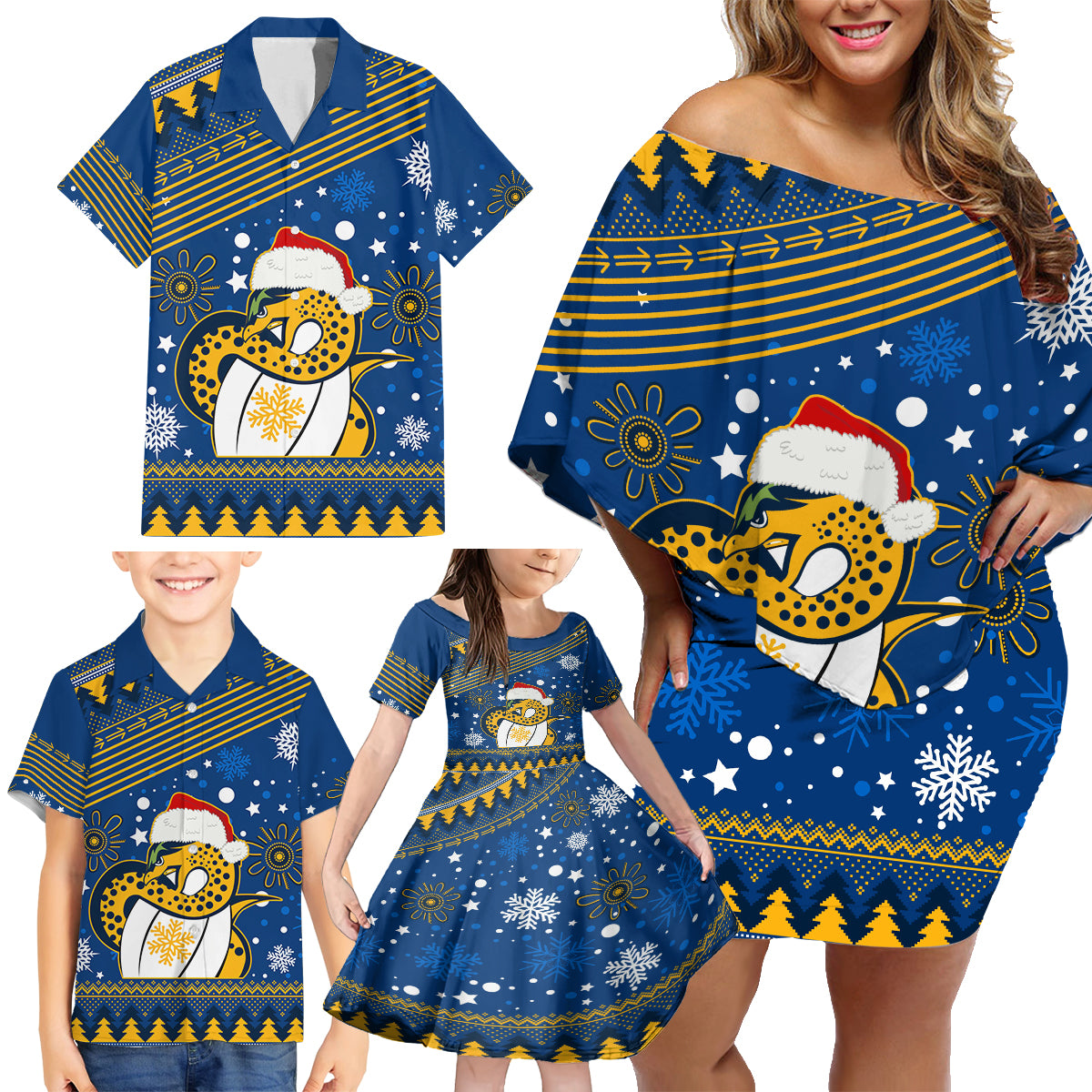 custom-eels-rugby-family-matching-off-shoulder-short-dress-and-hawaiian-shirt-chirstmas-vibe-2023