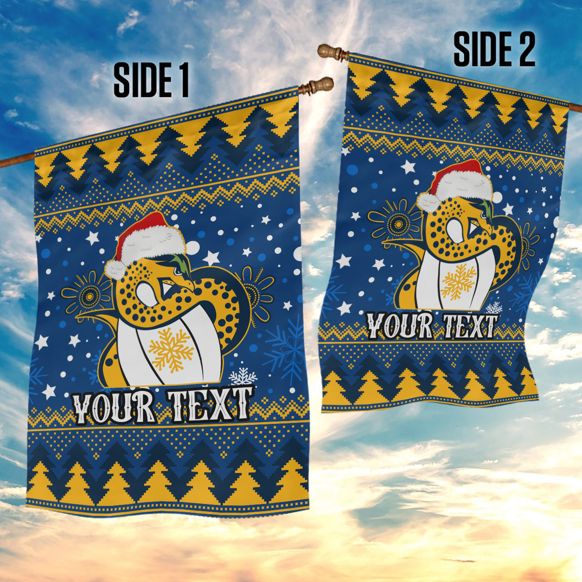 Custom Eels Rugby Garden Flag Chirstmas Vibe 2023 - Vibe Hoodie Shop