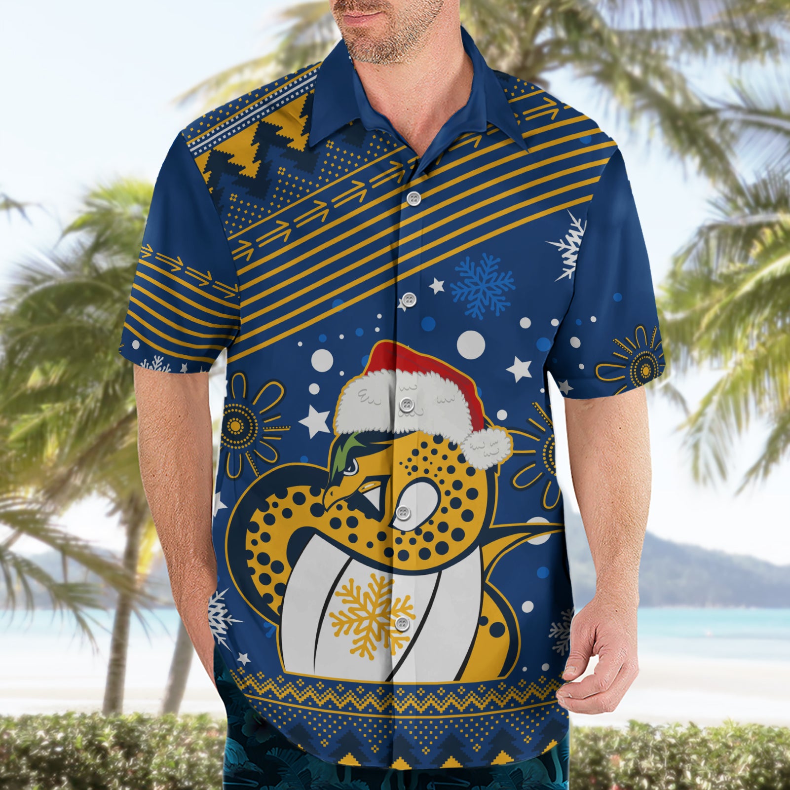 Custom Eels Rugby Hawaiian Shirt Chirstmas Vibe 2023 - Vibe Hoodie Shop