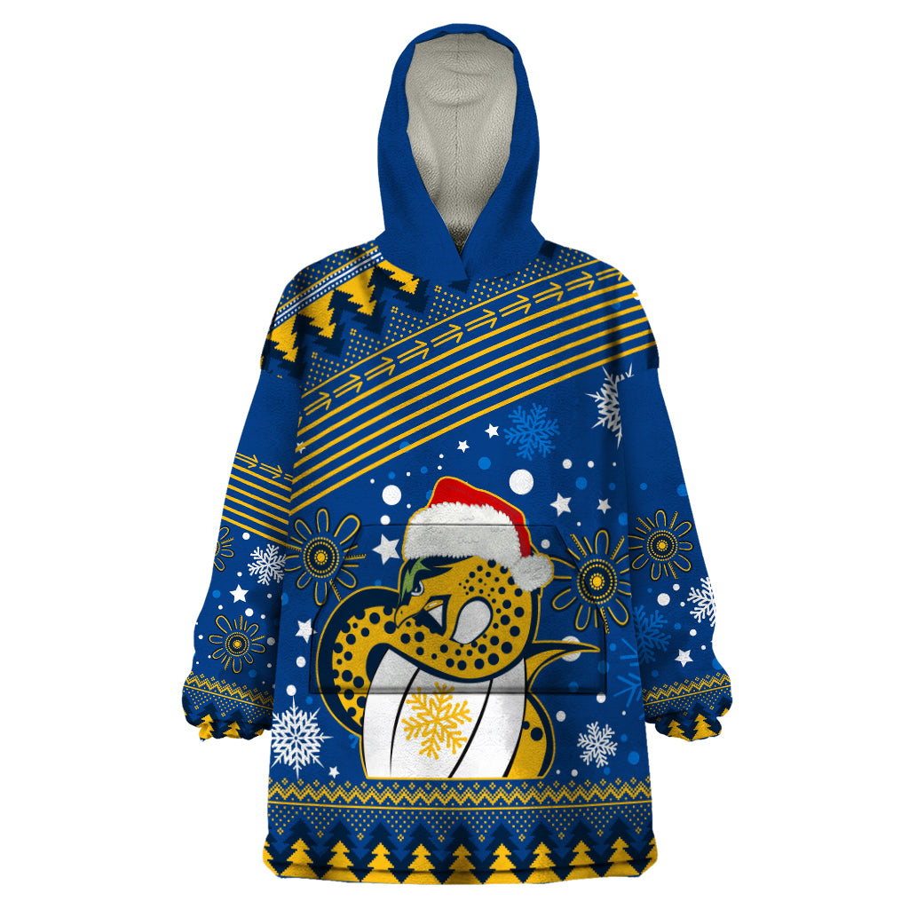 Custom Eels Rugby Wearable Blanket Hoodie Chirstmas Vibe 2023 - Vibe Hoodie Shop