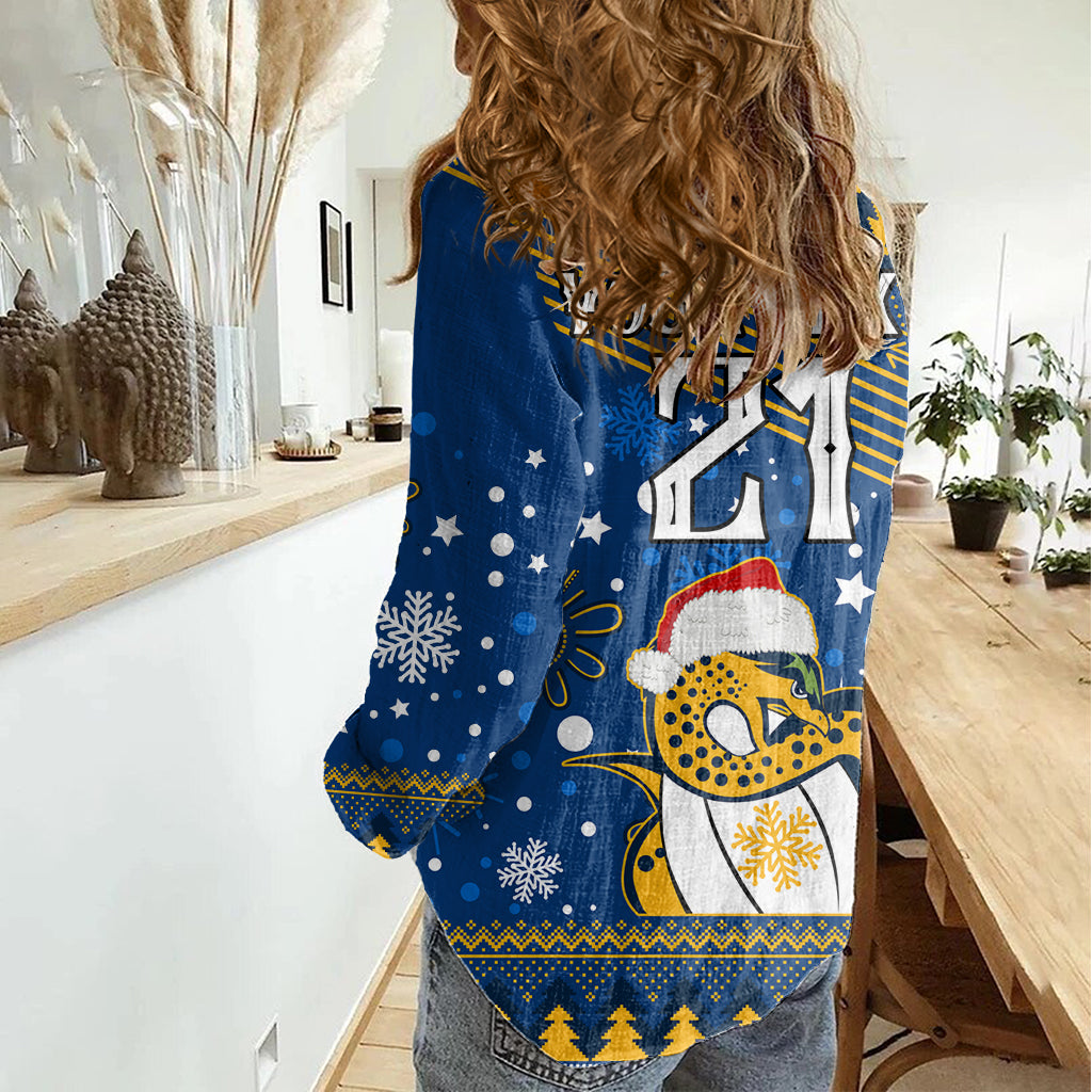 Custom Eels Rugby Women Casual Shirt Chirstmas Vibe 2023 - Vibe Hoodie Shop