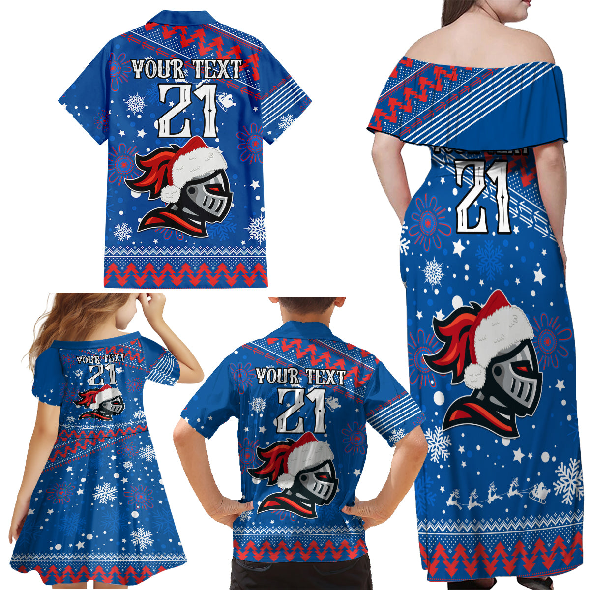 custom-knights-rugby-family-matching-off-shoulder-maxi-dress-and-hawaiian-shirt-chirstmas-vibe-2023