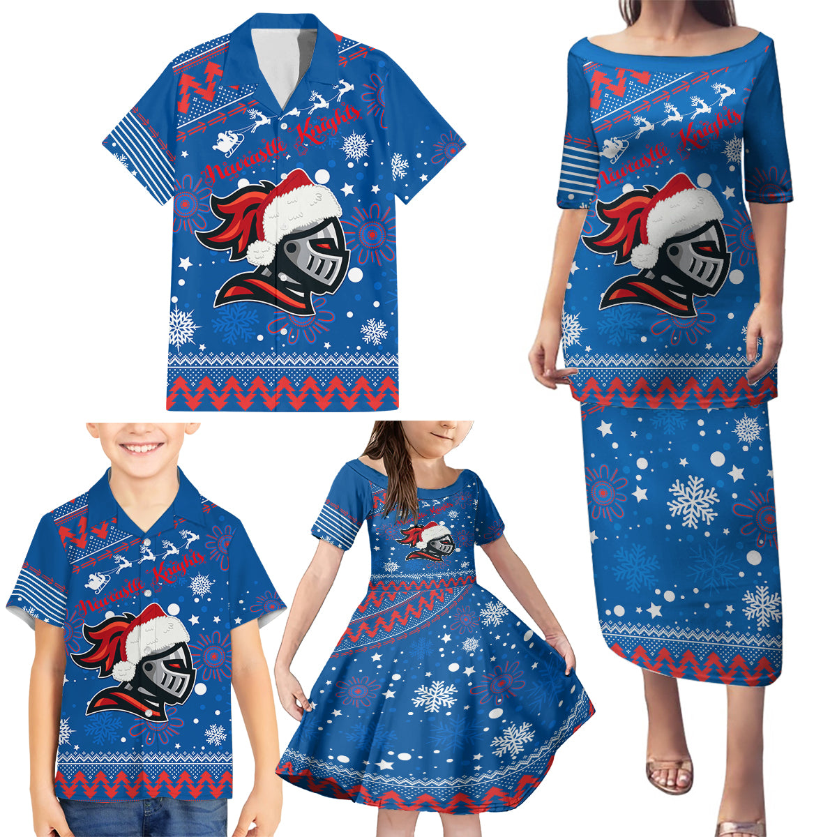 custom-knights-rugby-family-matching-puletasi-dress-and-hawaiian-shirt-chirstmas-vibe-2023