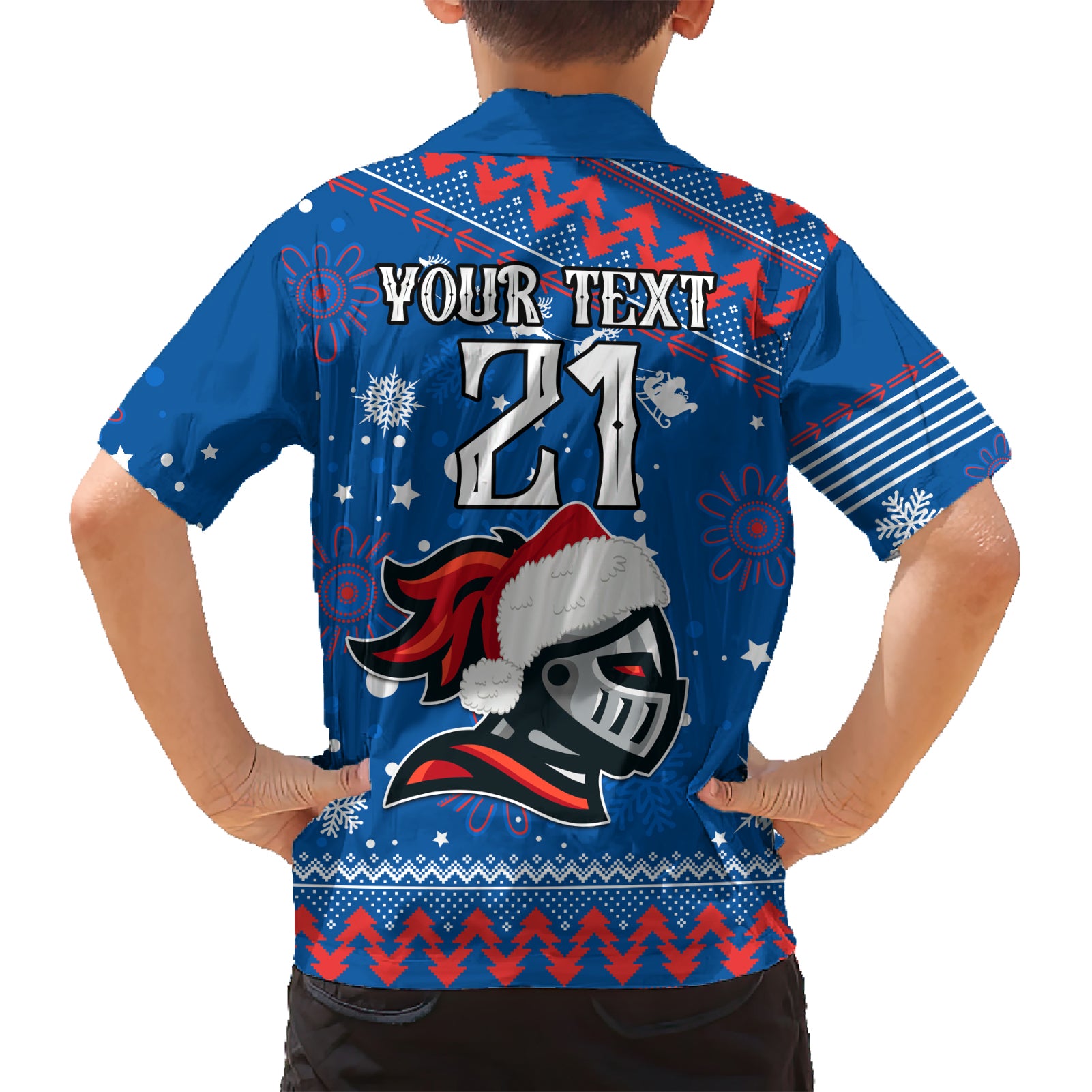 custom-knights-rugby-family-matching-short-sleeve-bodycon-dress-and-hawaiian-shirt-chirstmas-vibe-2023