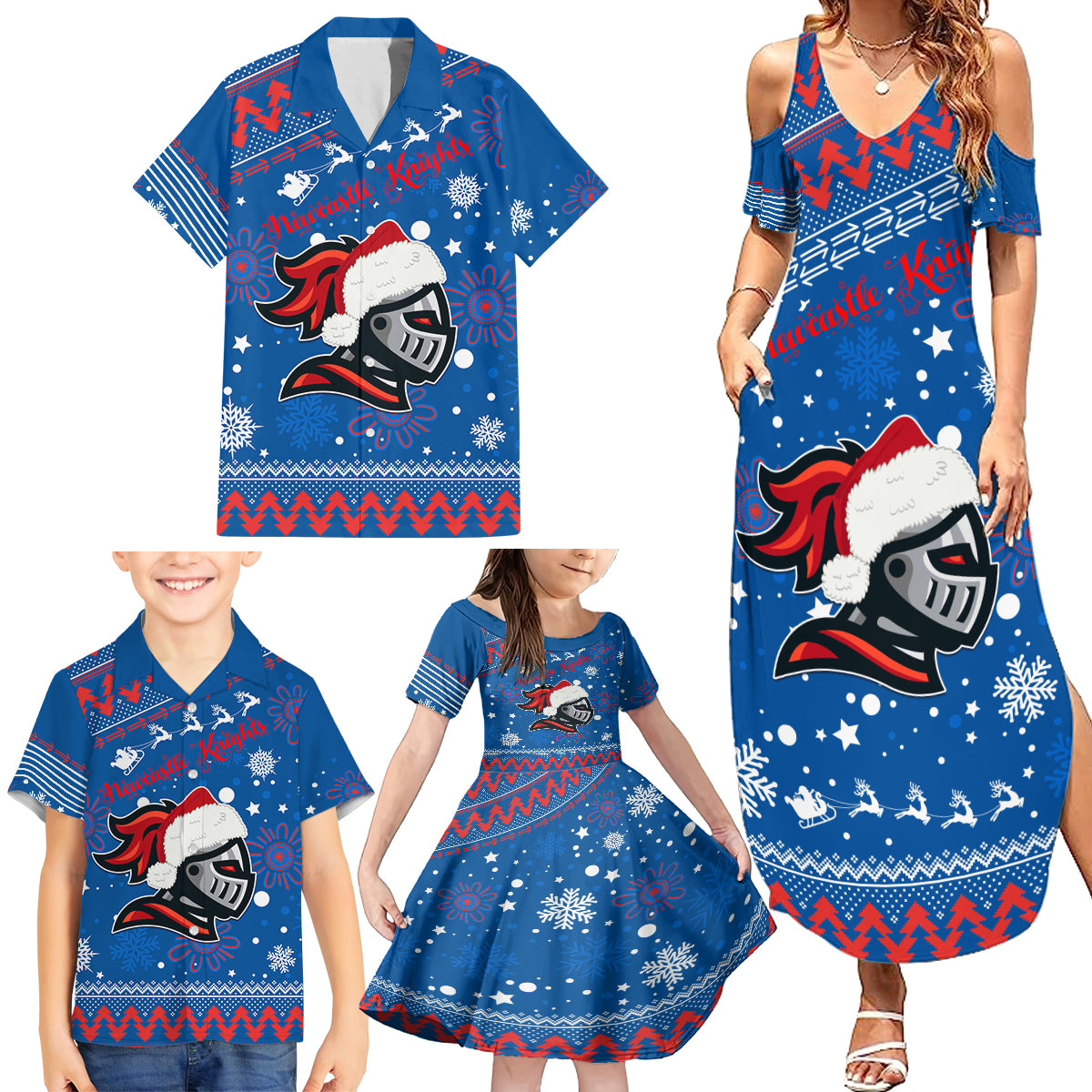 custom-knights-rugby-family-matching-summer-maxi-dress-and-hawaiian-shirt-chirstmas-vibe-2023